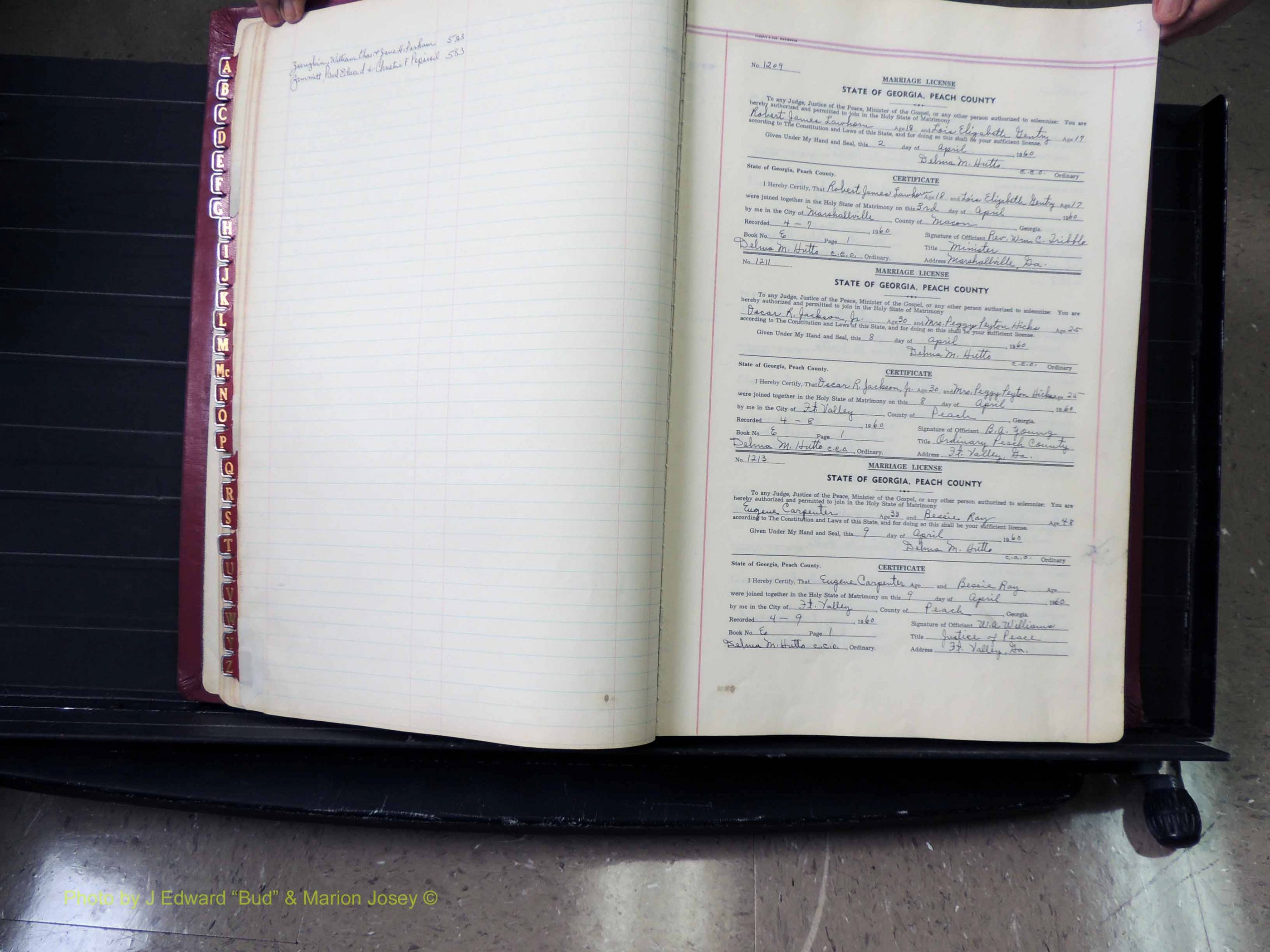 Peach Co, GA, Marriages, Book E, 1960-1984 Index Z & pg 001.JPG