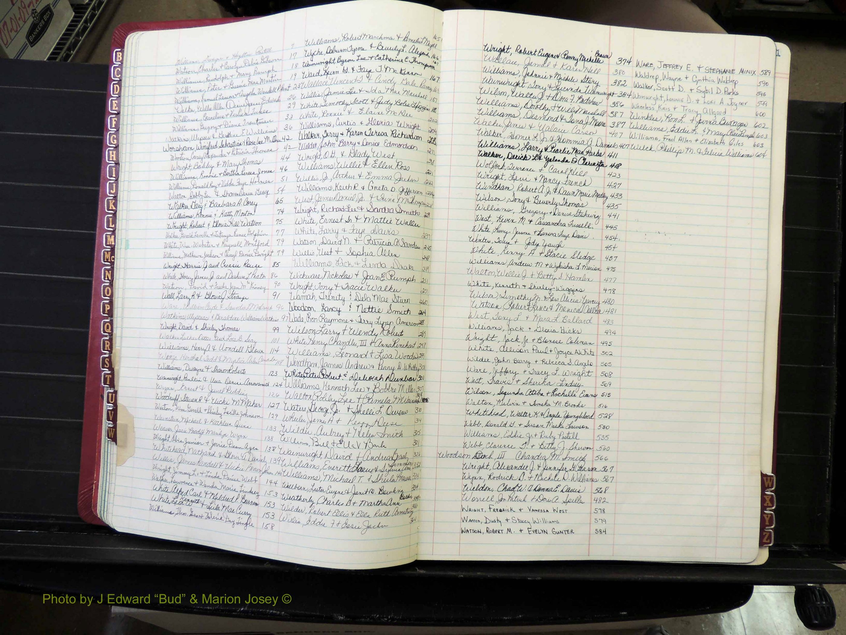 Peach Co, GA, Marriages, Book F, 1980-1995 Index W.JPG