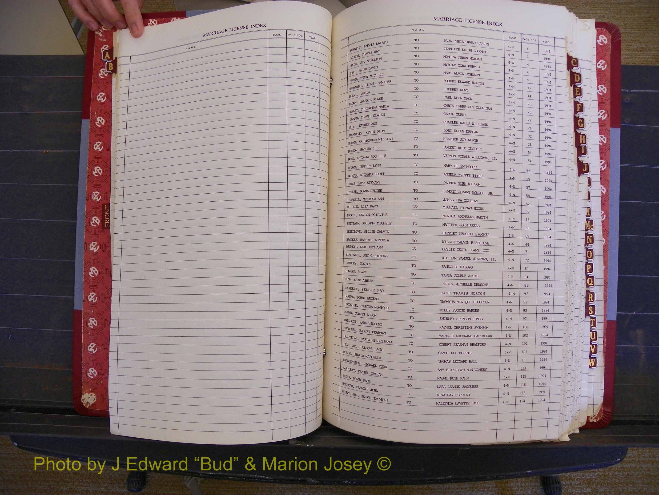 Richmond Marriages 1988-1995, Index B (131).JPG