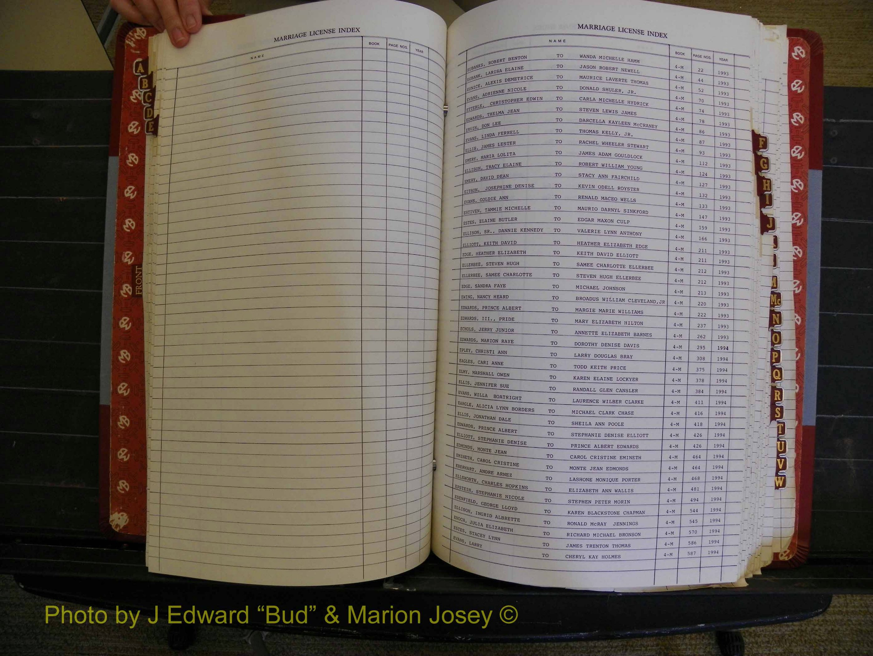 Richmond Marriages 1988-1995, Index E (171).JPG