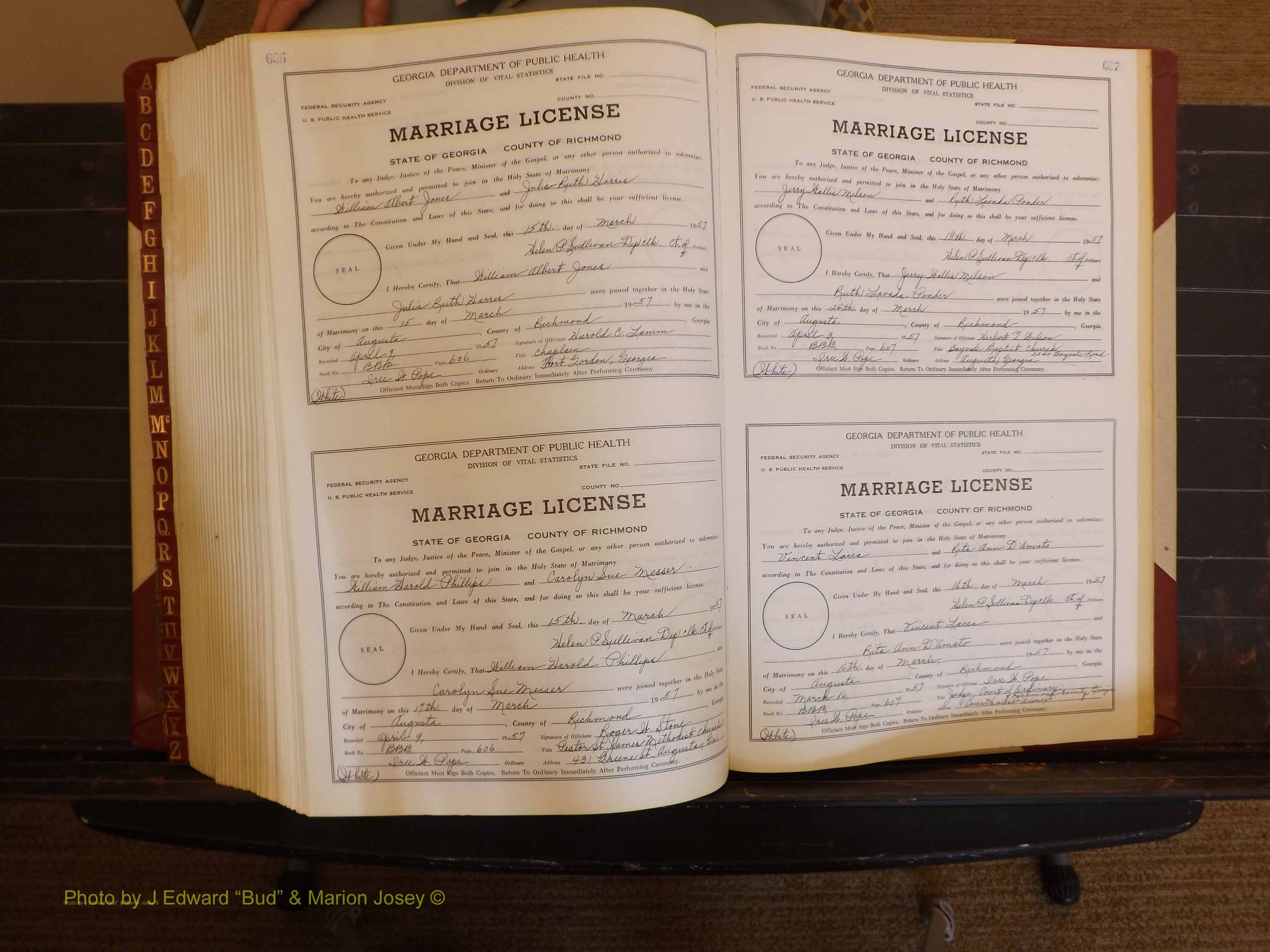 Richmond Marriages, BBB, 1954-1957 P 606-607.JPG