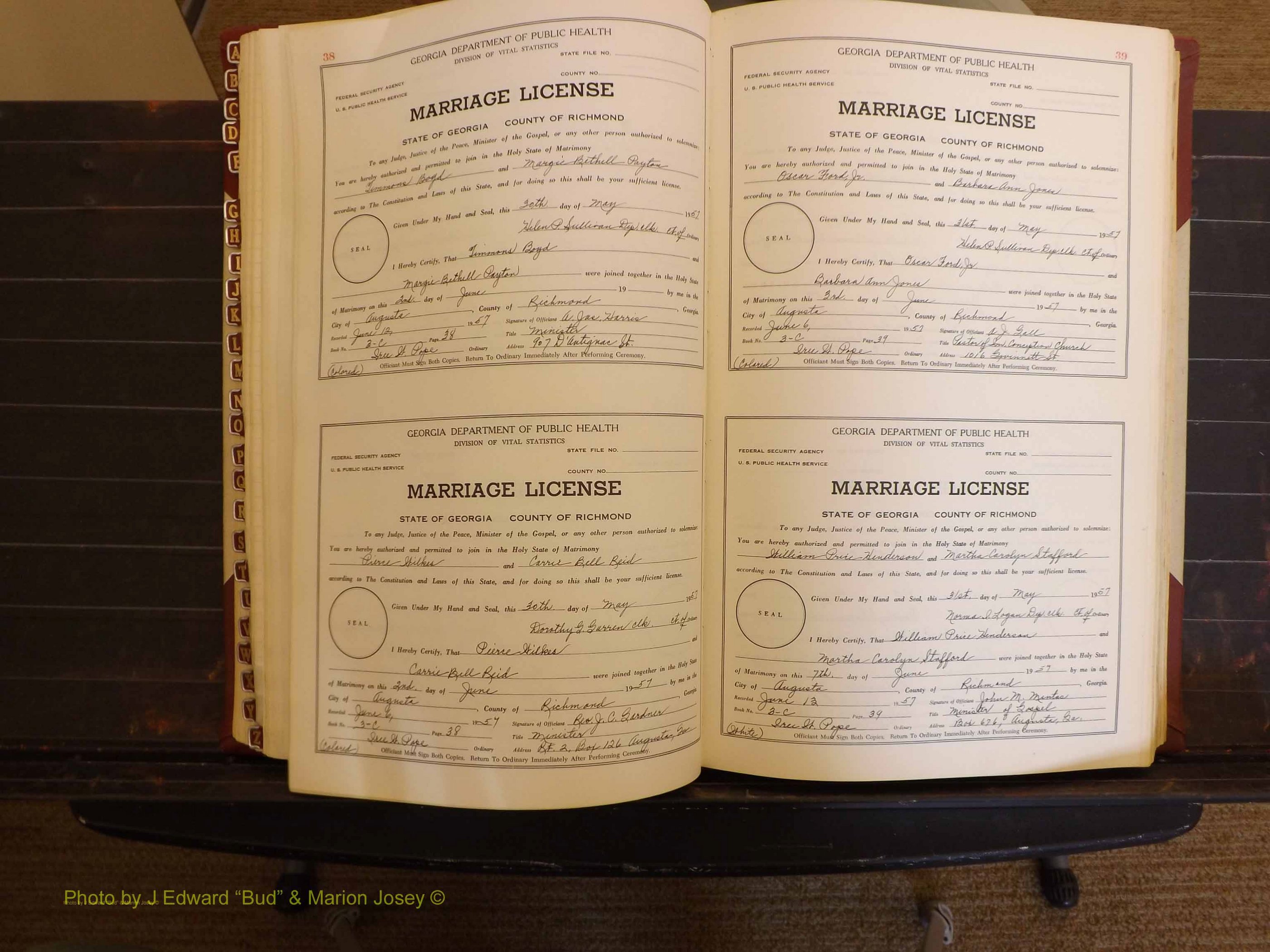Richmond Marriages, 3C, 1957-1958 P 038-039.JPG