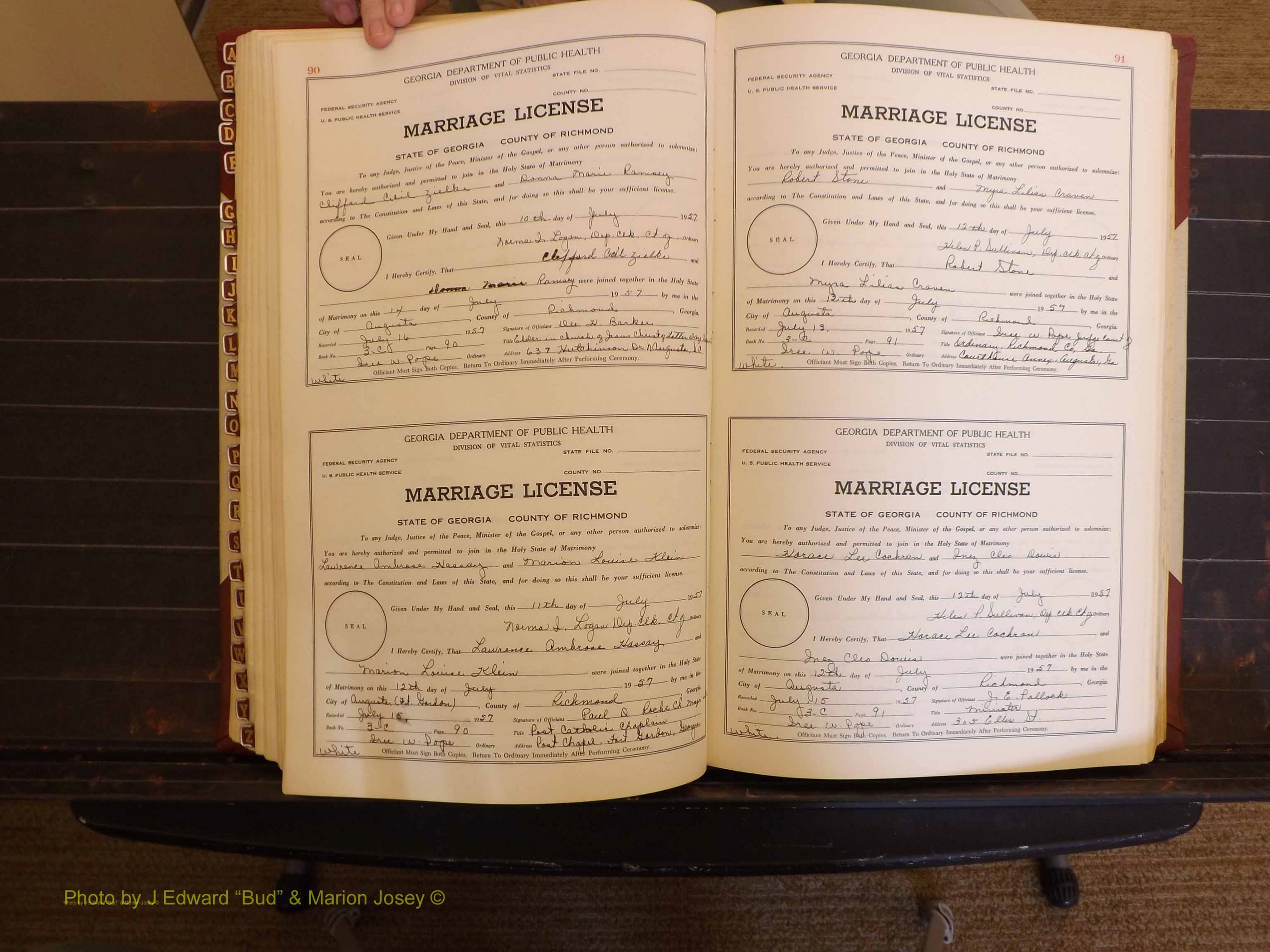 Richmond Marriages, 3C, 1957-1958 P 090-091.JPG