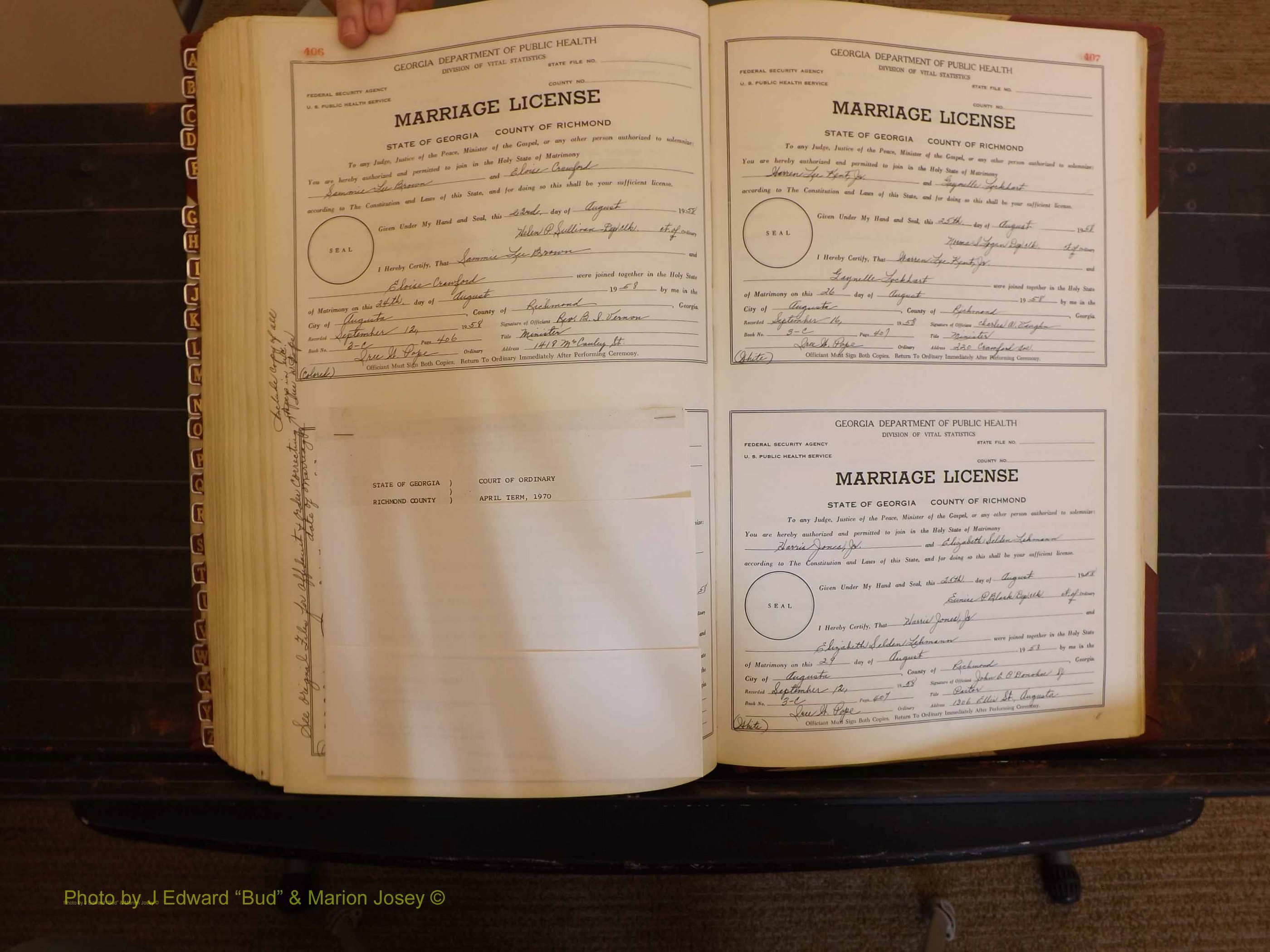Richmond Marriages, 3C, 1957-1958 P 406-407.JPG