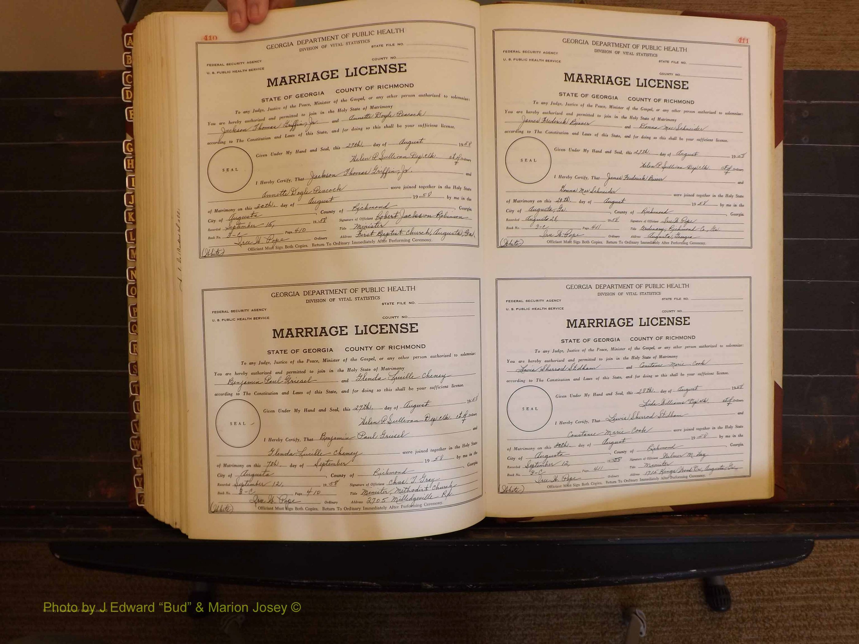 Richmond Marriages, 3C, 1957-1958 P 410-411.JPG