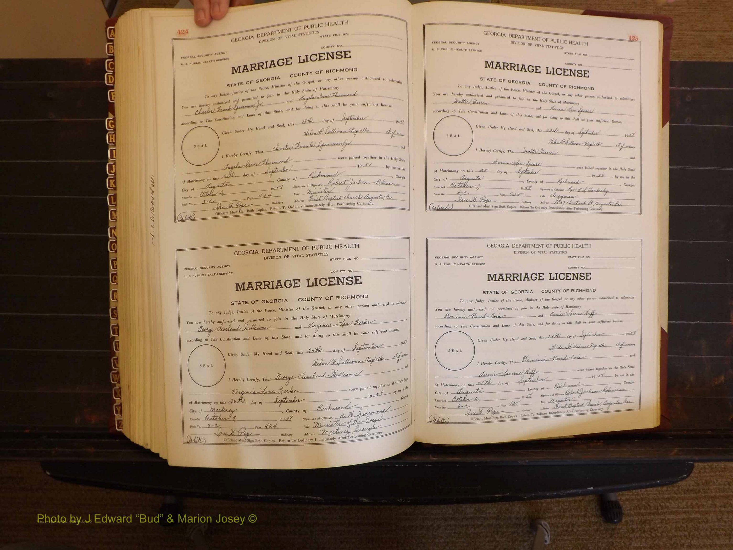 Richmond Marriages, 3C, 1957-1958 P 424-425.JPG