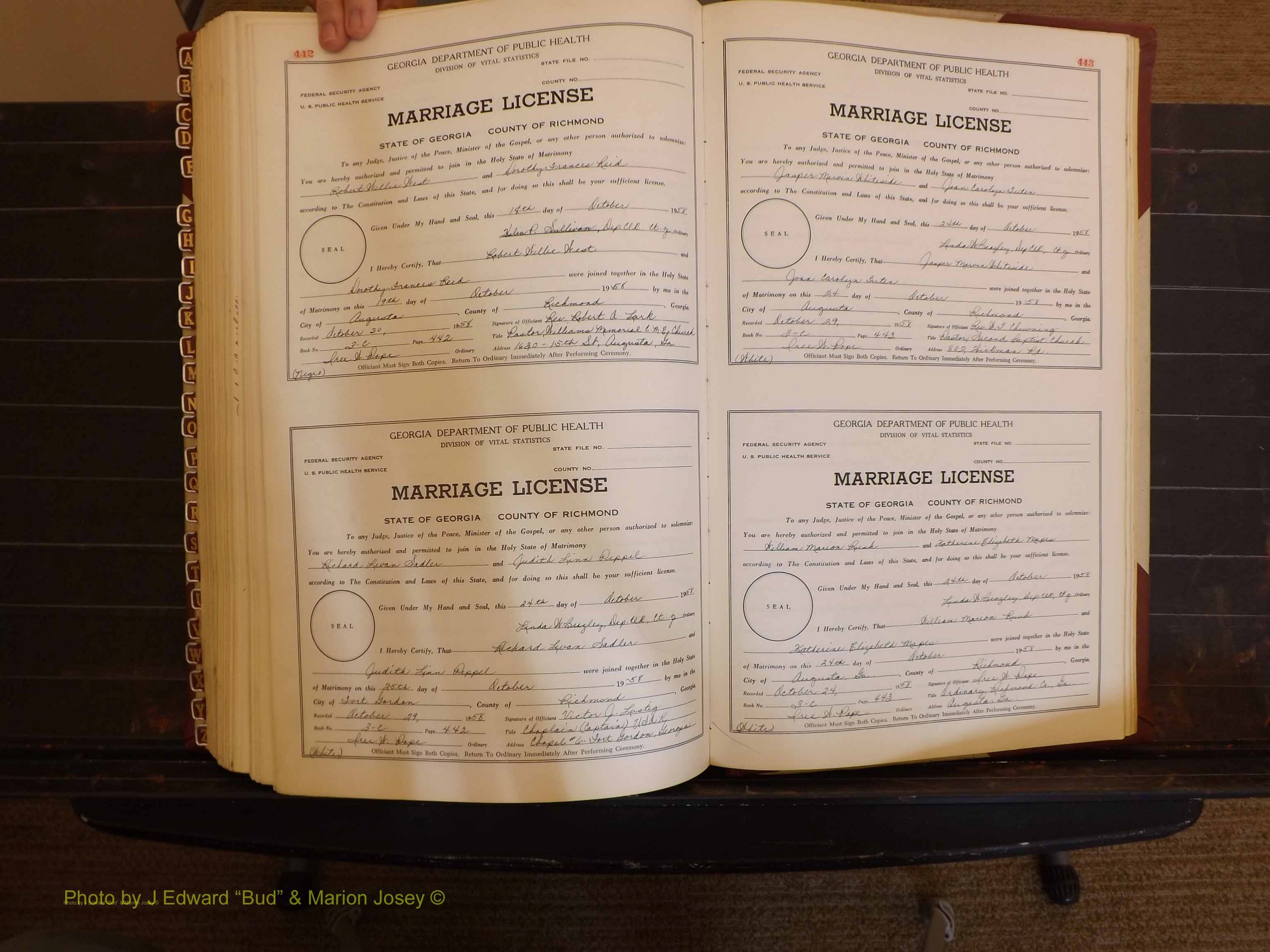 Richmond Marriages, 3C, 1957-1958 P 442-443.JPG