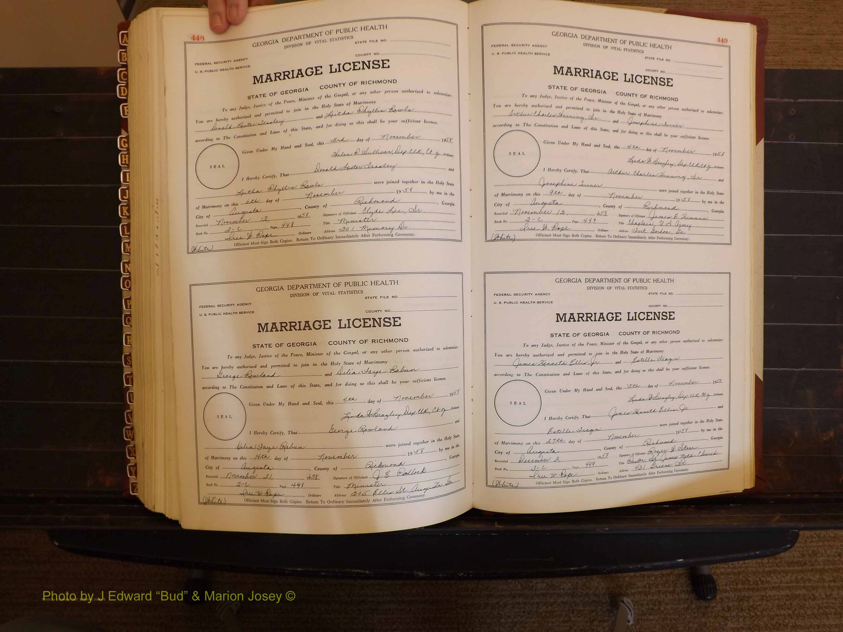 Richmond Marriages, 3C, 1957-1958 P 448-449.JPG