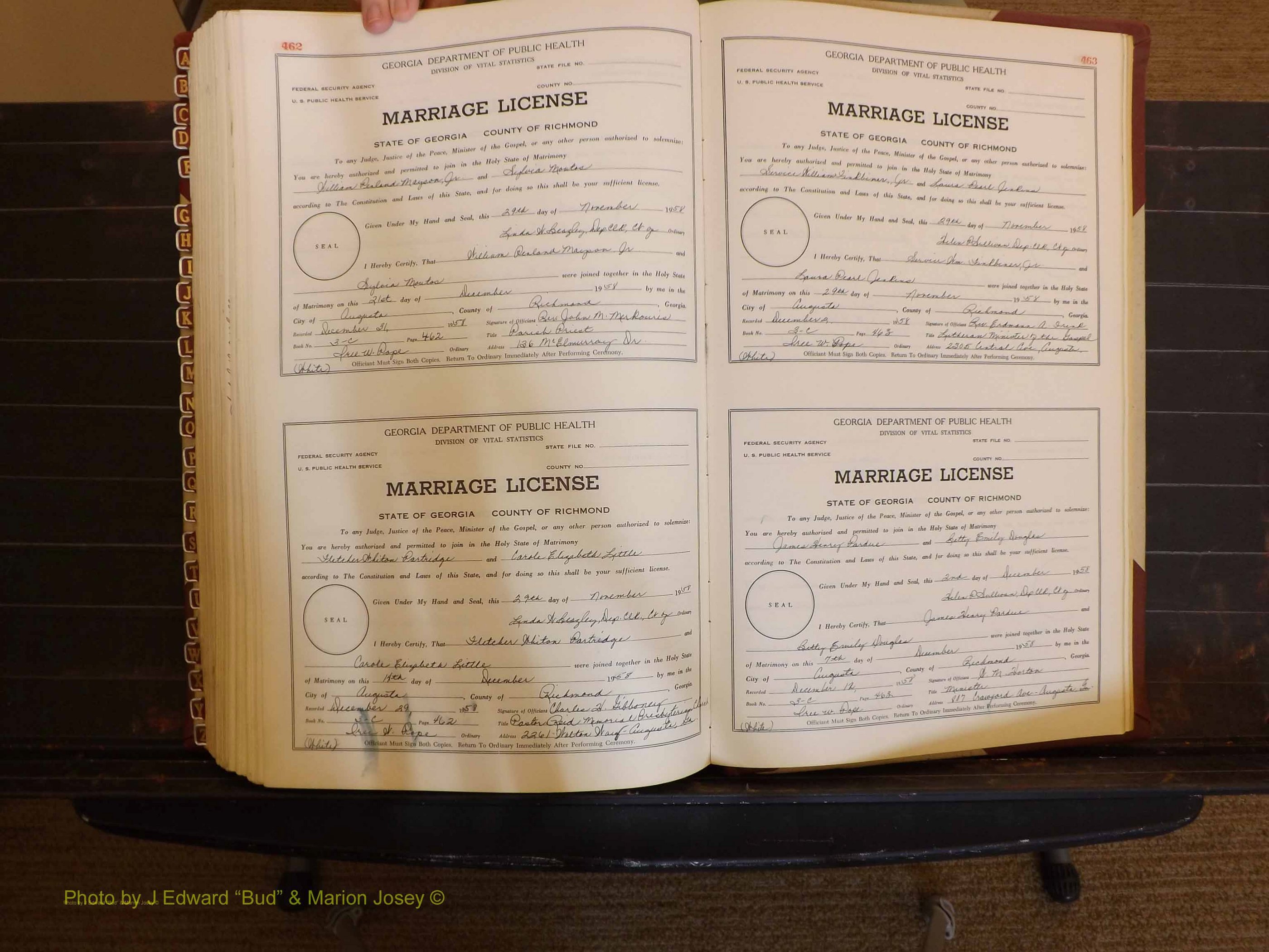 Richmond Marriages, 3C, 1957-1958 P 462-463.JPG