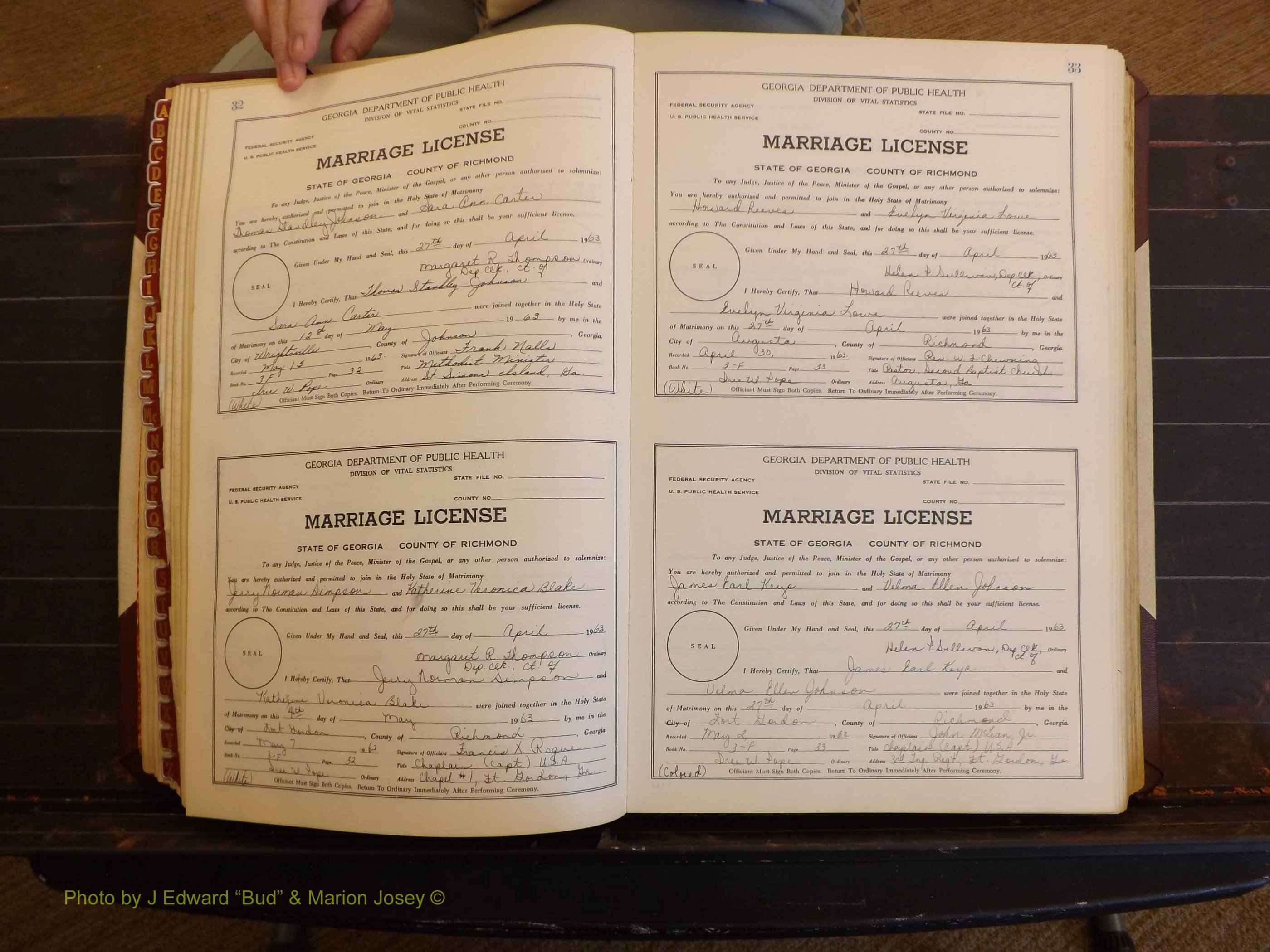 Richmond Marriages, 3F, 1963-1964 P 032-033.JPG