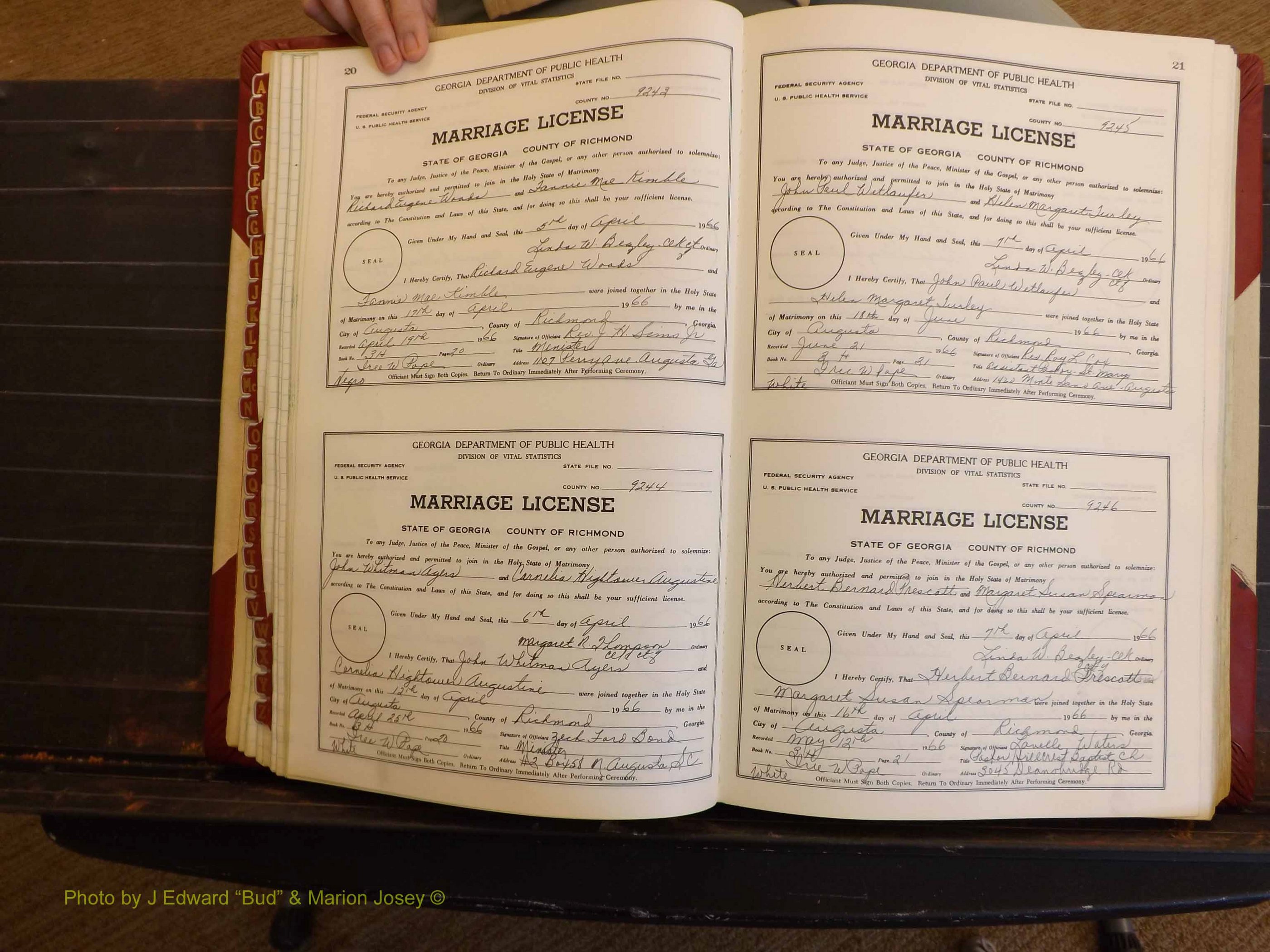 Richmond Marriages, 3H, 1966-1967 P 020-021.JPG