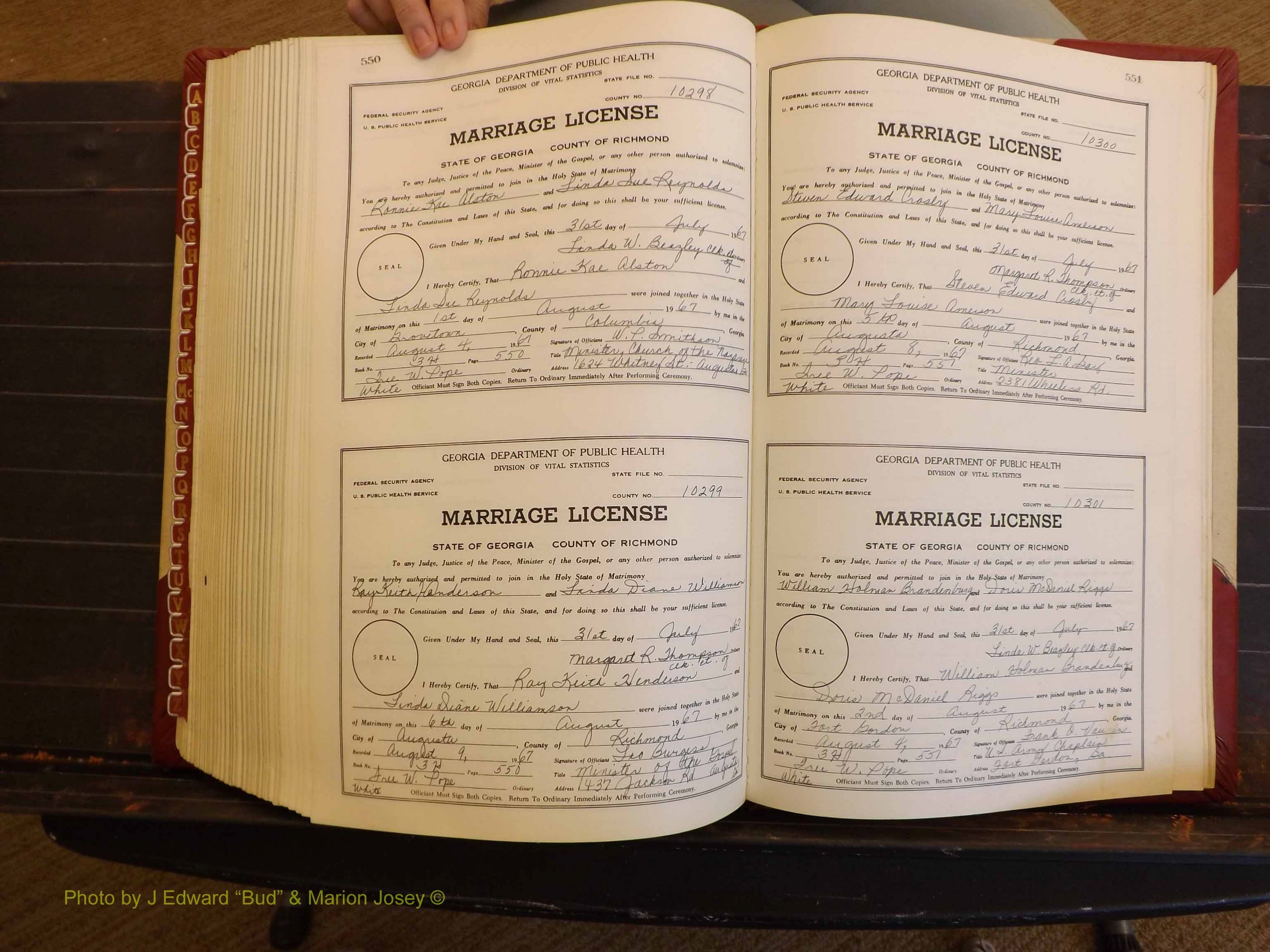 Richmond Marriages, 3H, 1966-1967 P 550-551.JPG