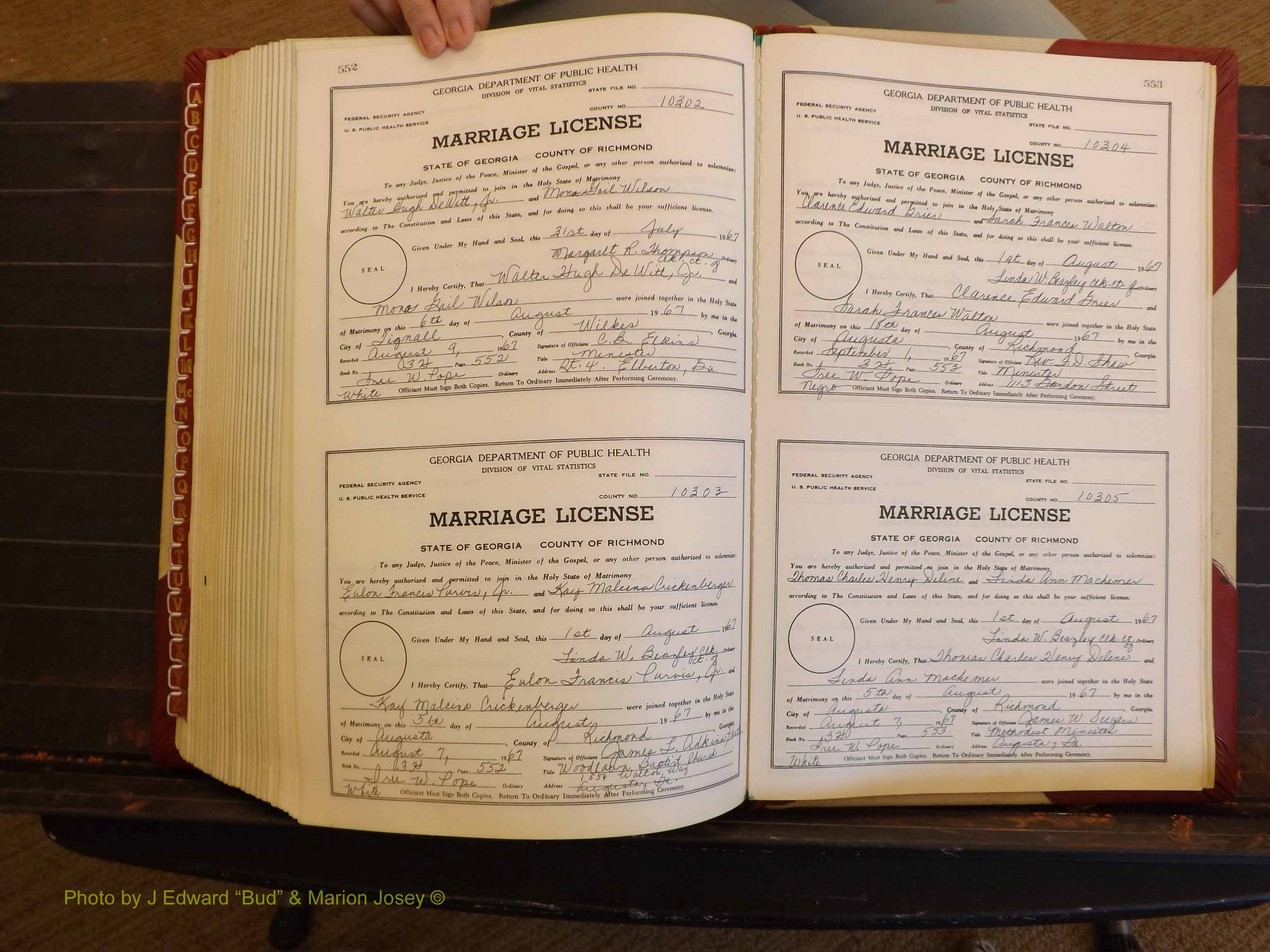 Richmond Marriages, 3H, 1966-1967 P 552-553.JPG
