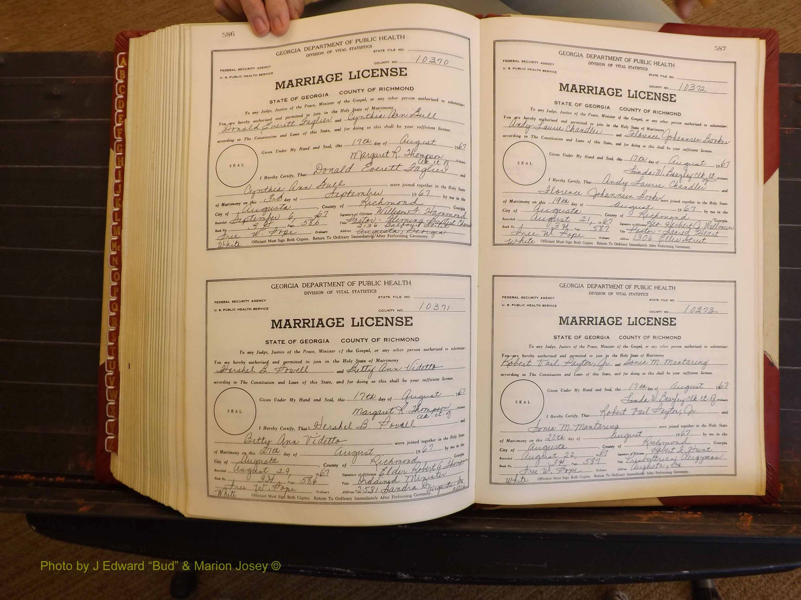 Richmond Marriages, 3H, 1966-1967 P 586-587.JPG