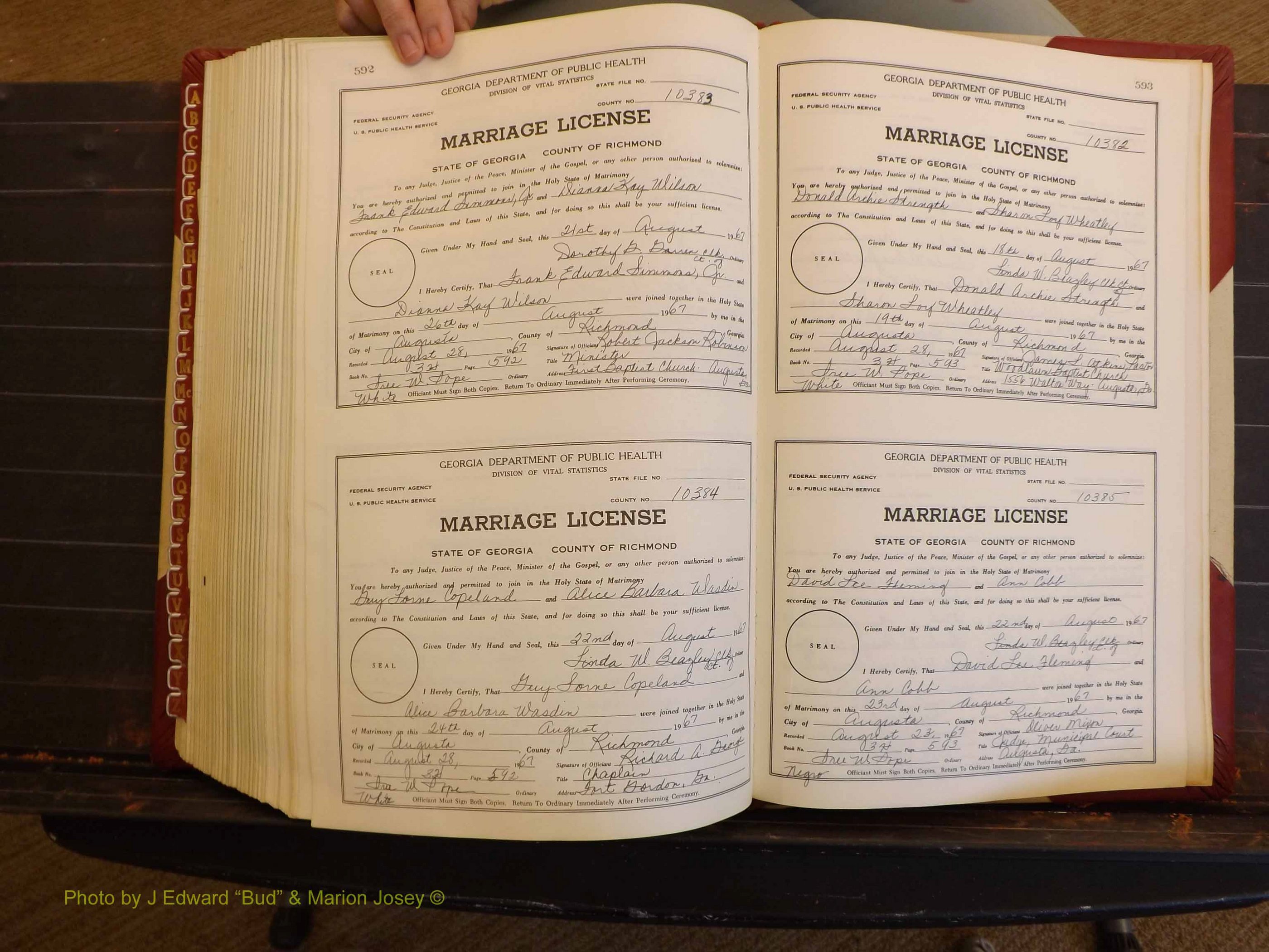 Richmond Marriages, 3H, 1966-1967 P 592-593.JPG