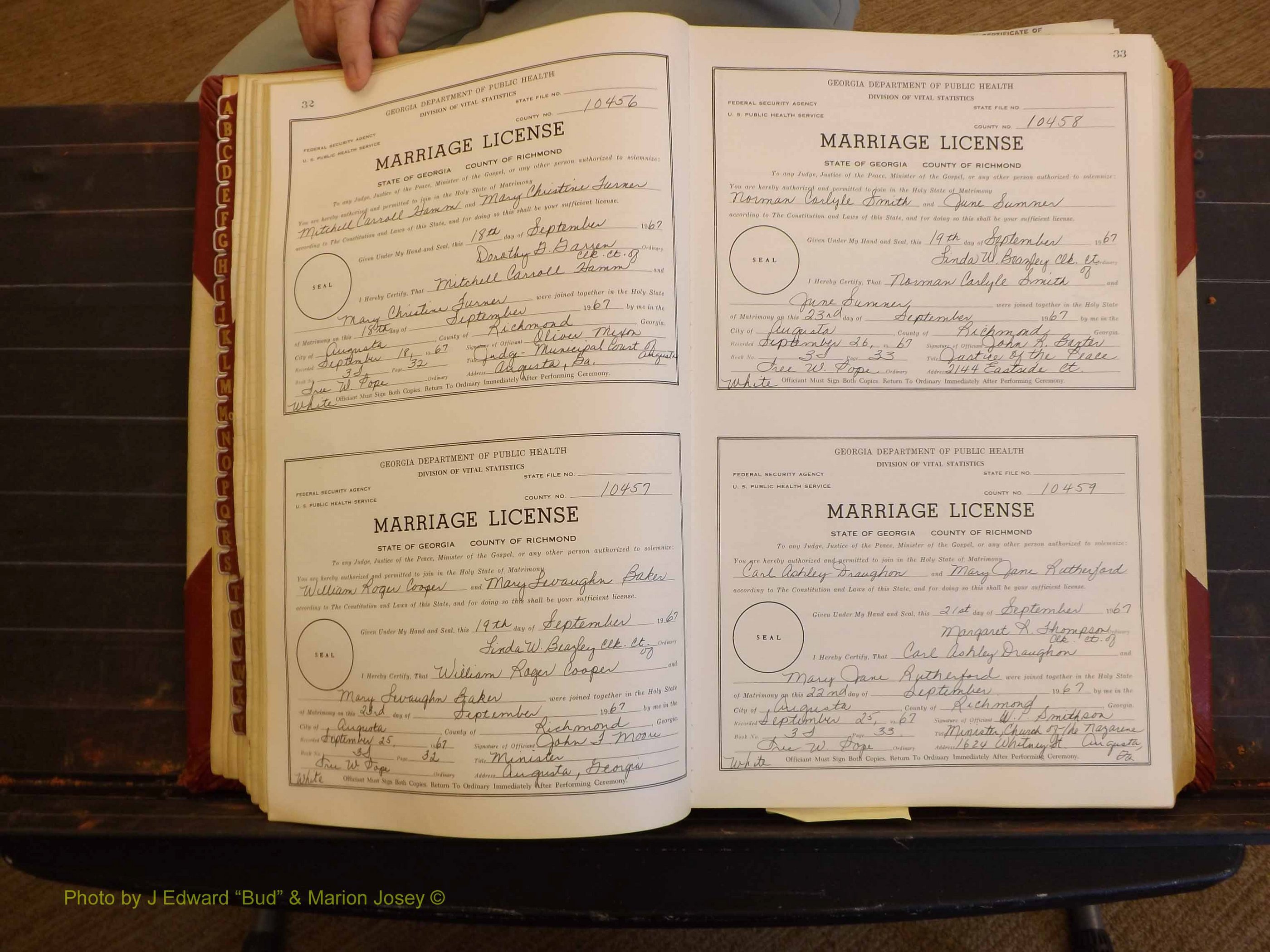 Richmond Marriages, 3L, 1967-1968 P 032-033.JPG
