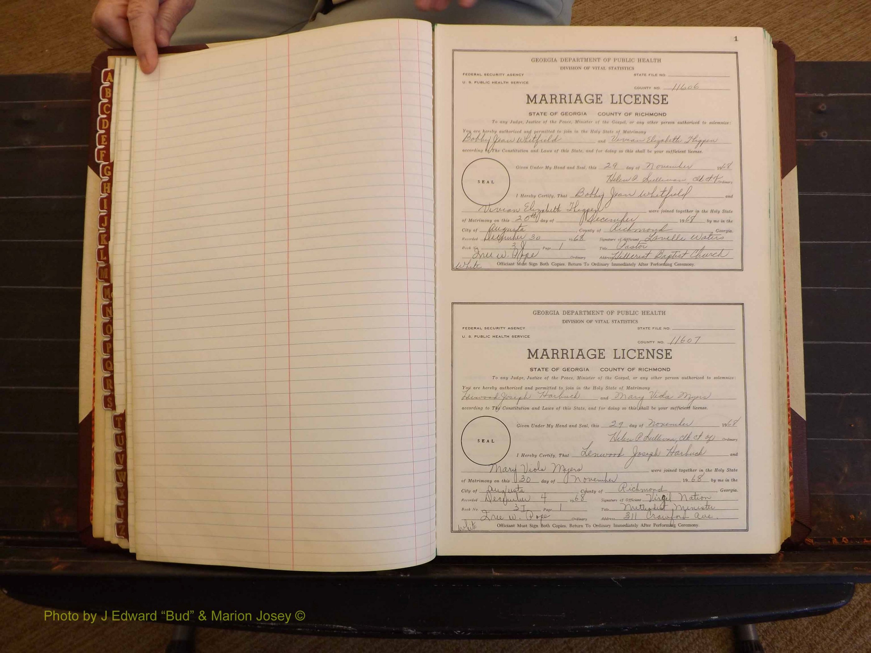 Richmond Marriages, 3J, 1968-1970 P 001.JPG