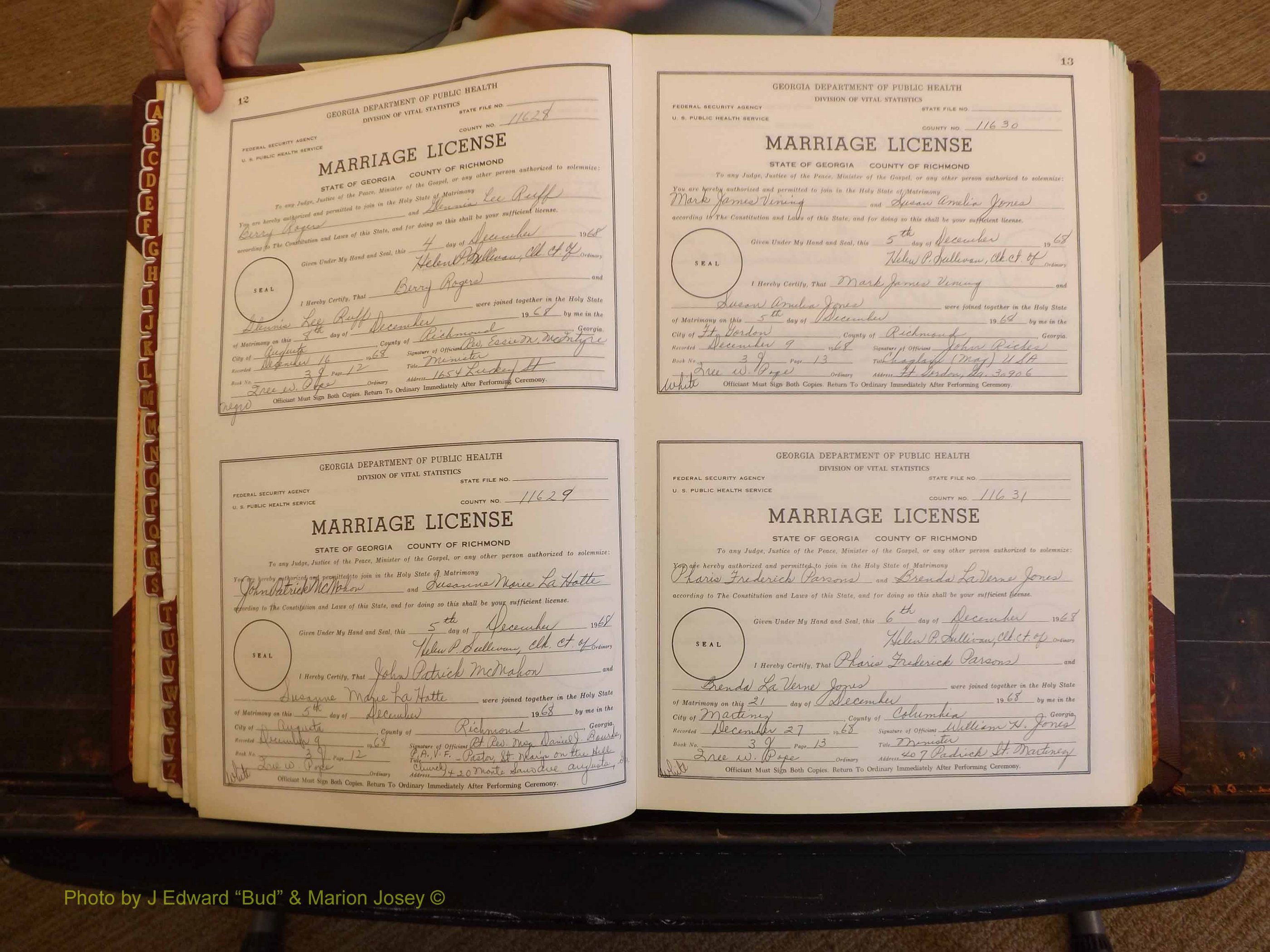Richmond Marriages, 3J, 1968-1970 P 012-013.JPG