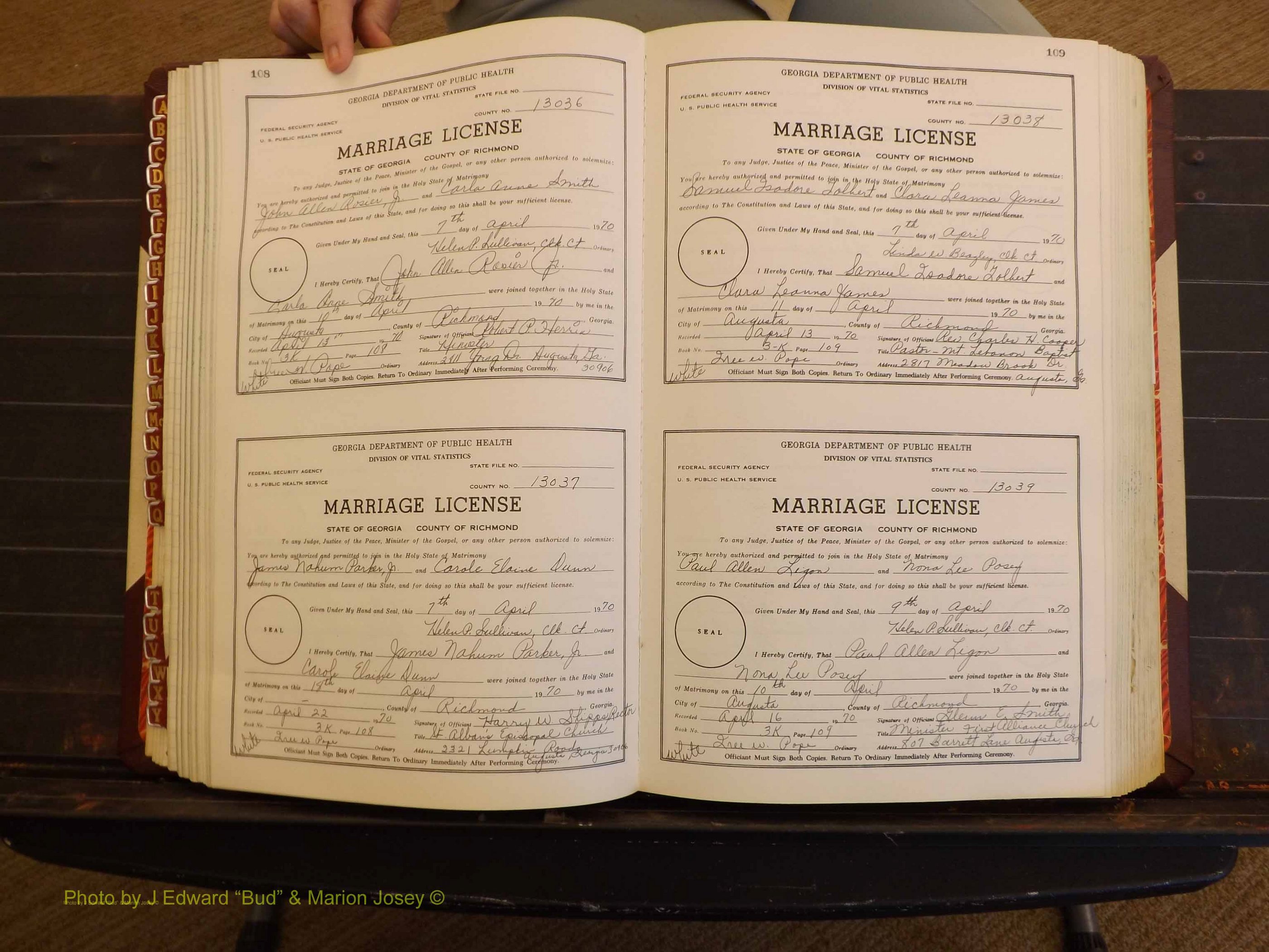 Richmond Marriages, 3K, 1970-1971 P 108-109.JPG