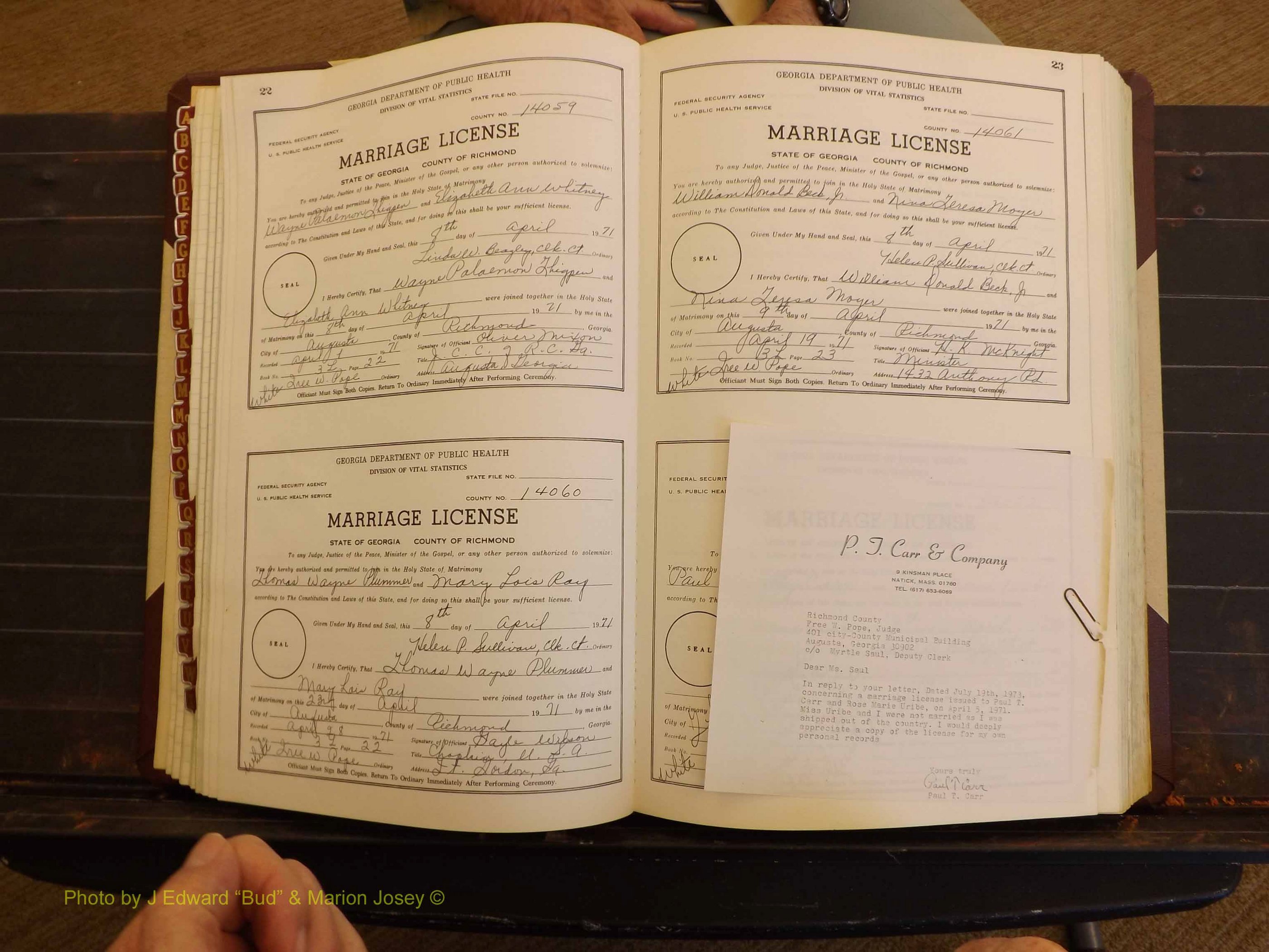 Richmond Marriages, 3L, 1971-1972 P 022-023.JPG