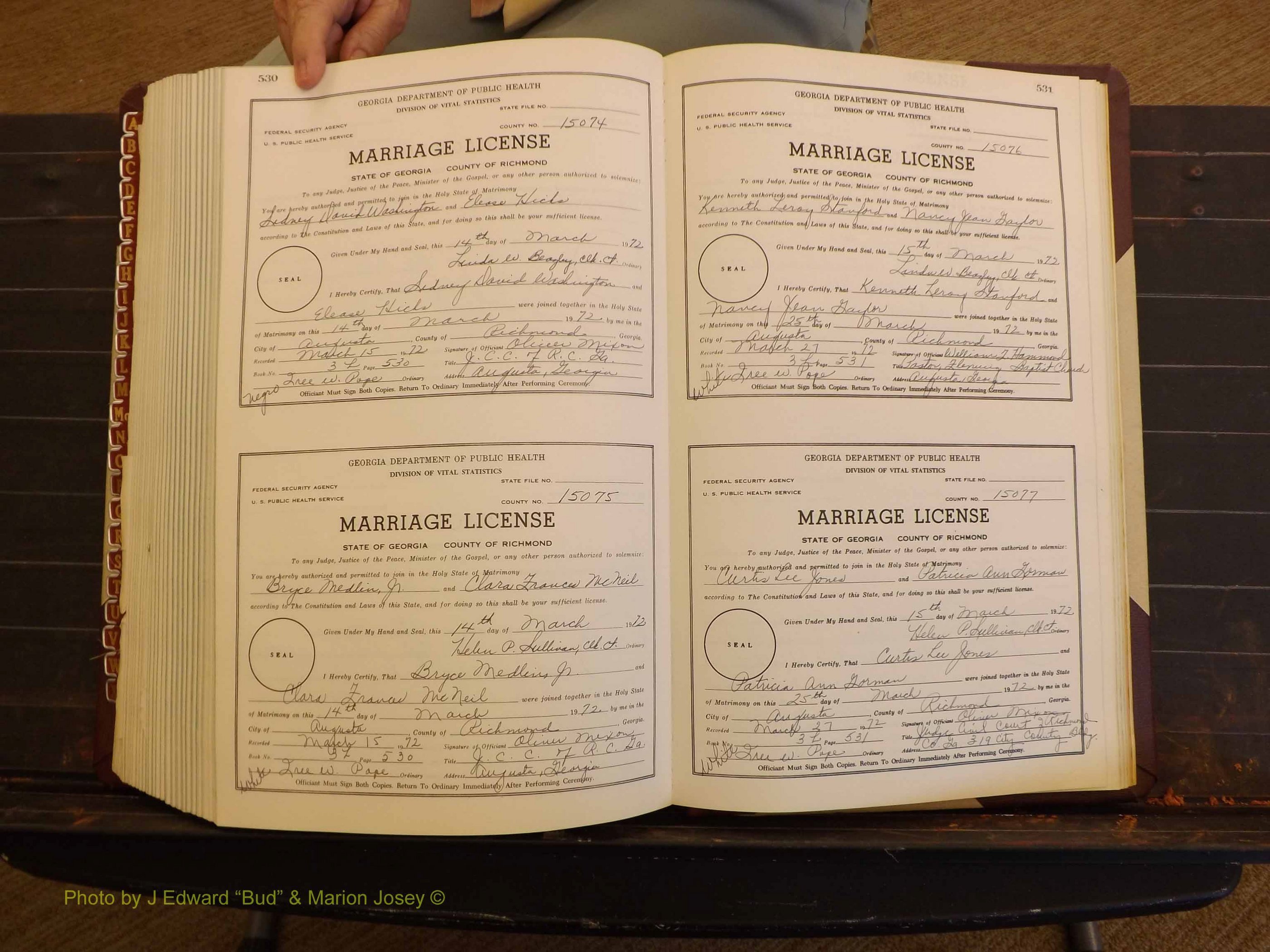 Richmond Marriages, 3L, 1971-1972 P 530-531.JPG