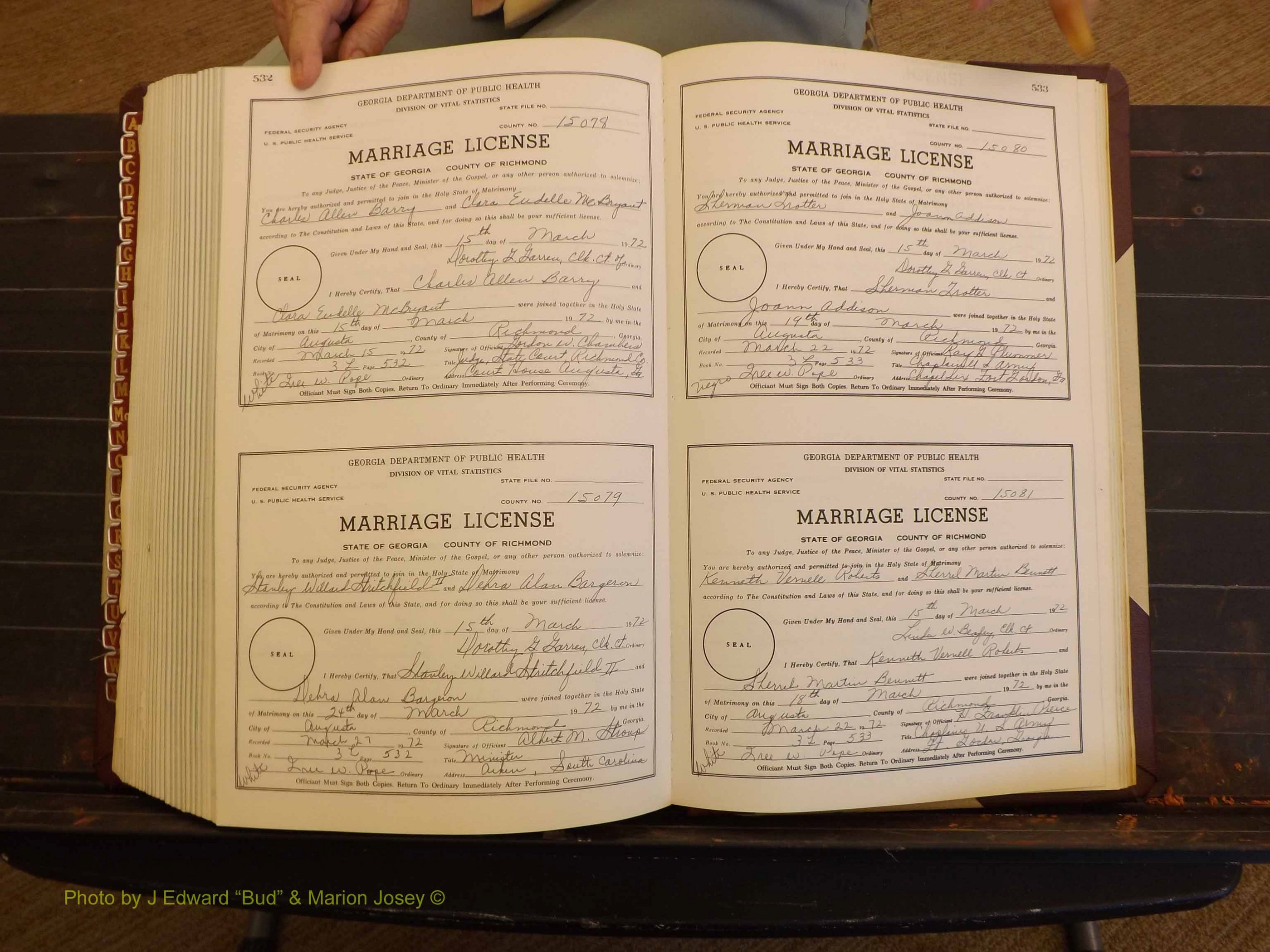 Richmond Marriages, 3L, 1971-1972 P 532-533.JPG