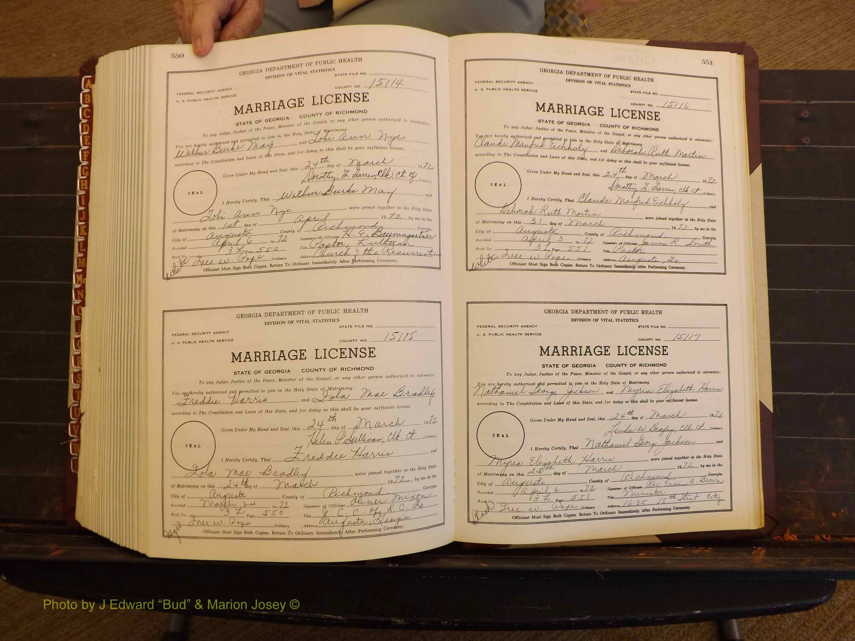 Richmond Marriages, 3L, 1971-1972 P 550-551.JPG
