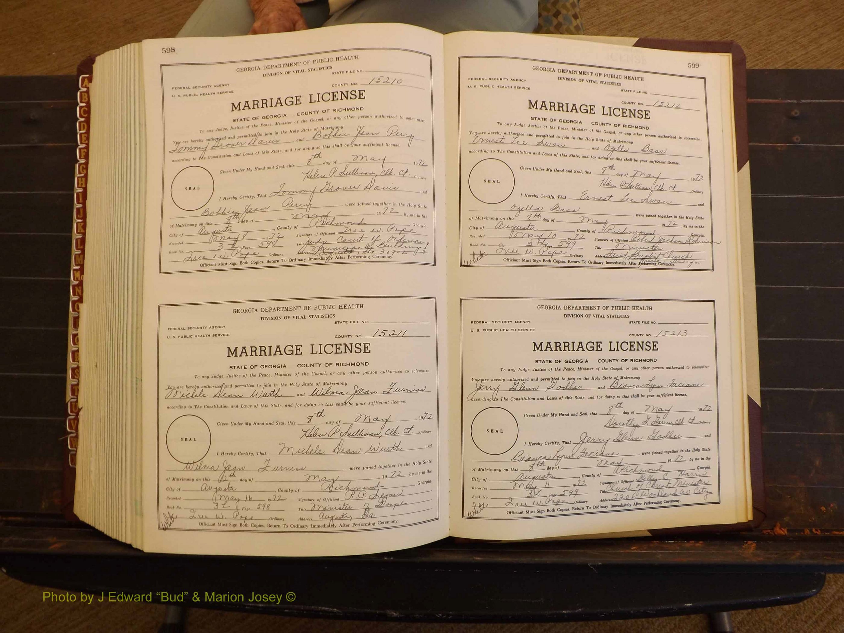 Richmond Marriages, 3L, 1971-1972 P 598-599.JPG