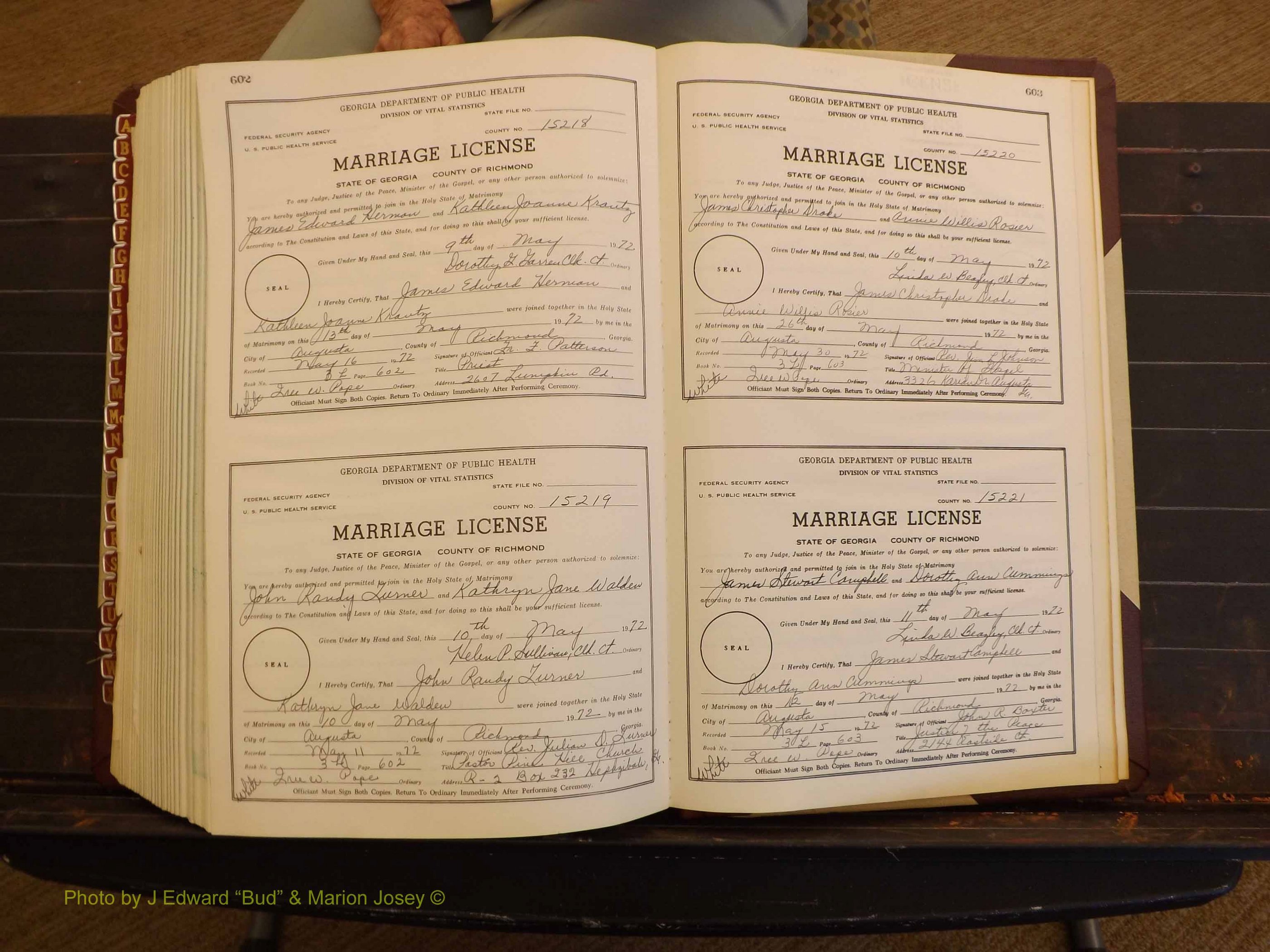 Richmond Marriages, 3L, 1971-1972 P 602-603.JPG