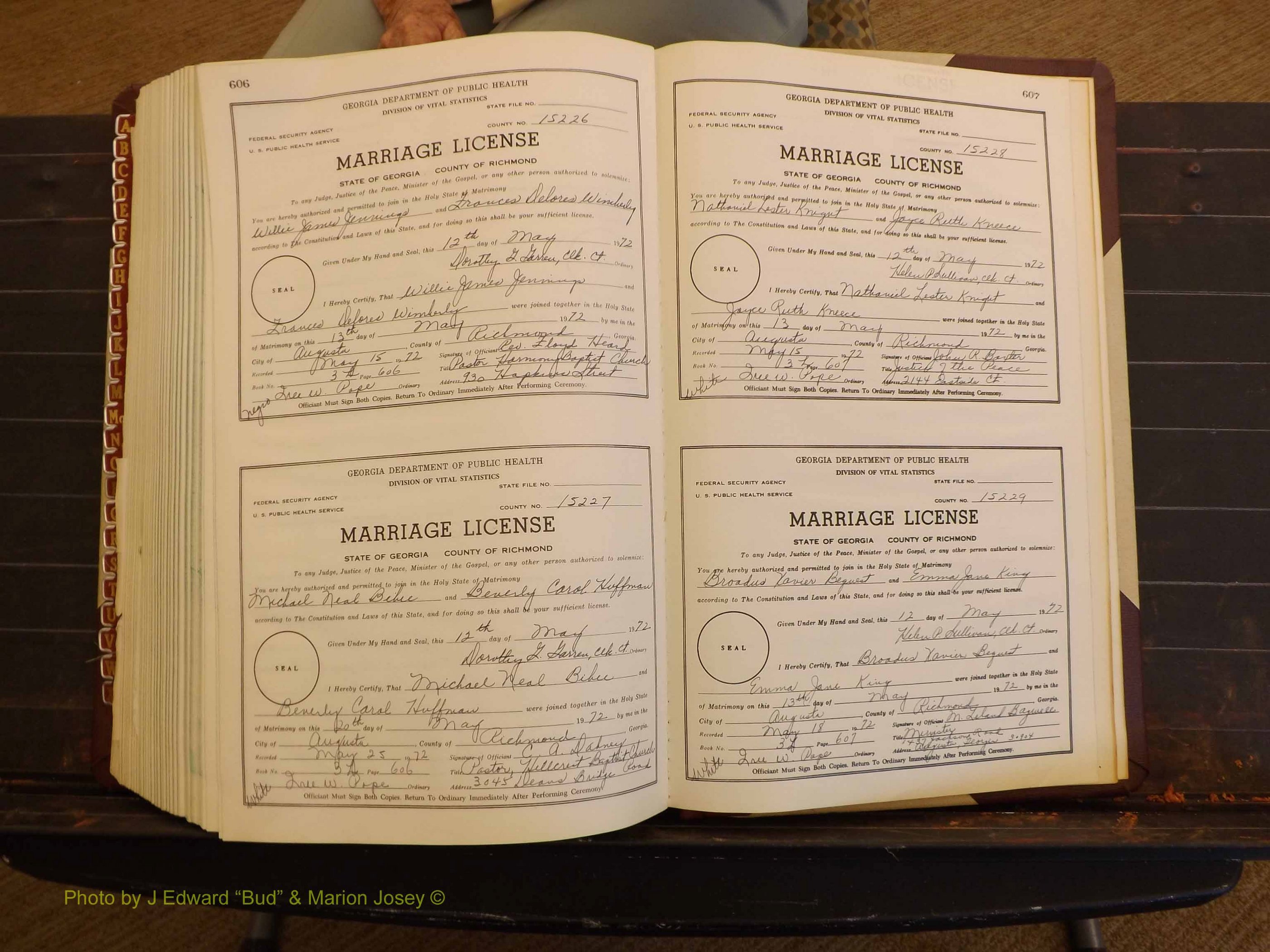 Richmond Marriages, 3L, 1971-1972 P 606-607.JPG