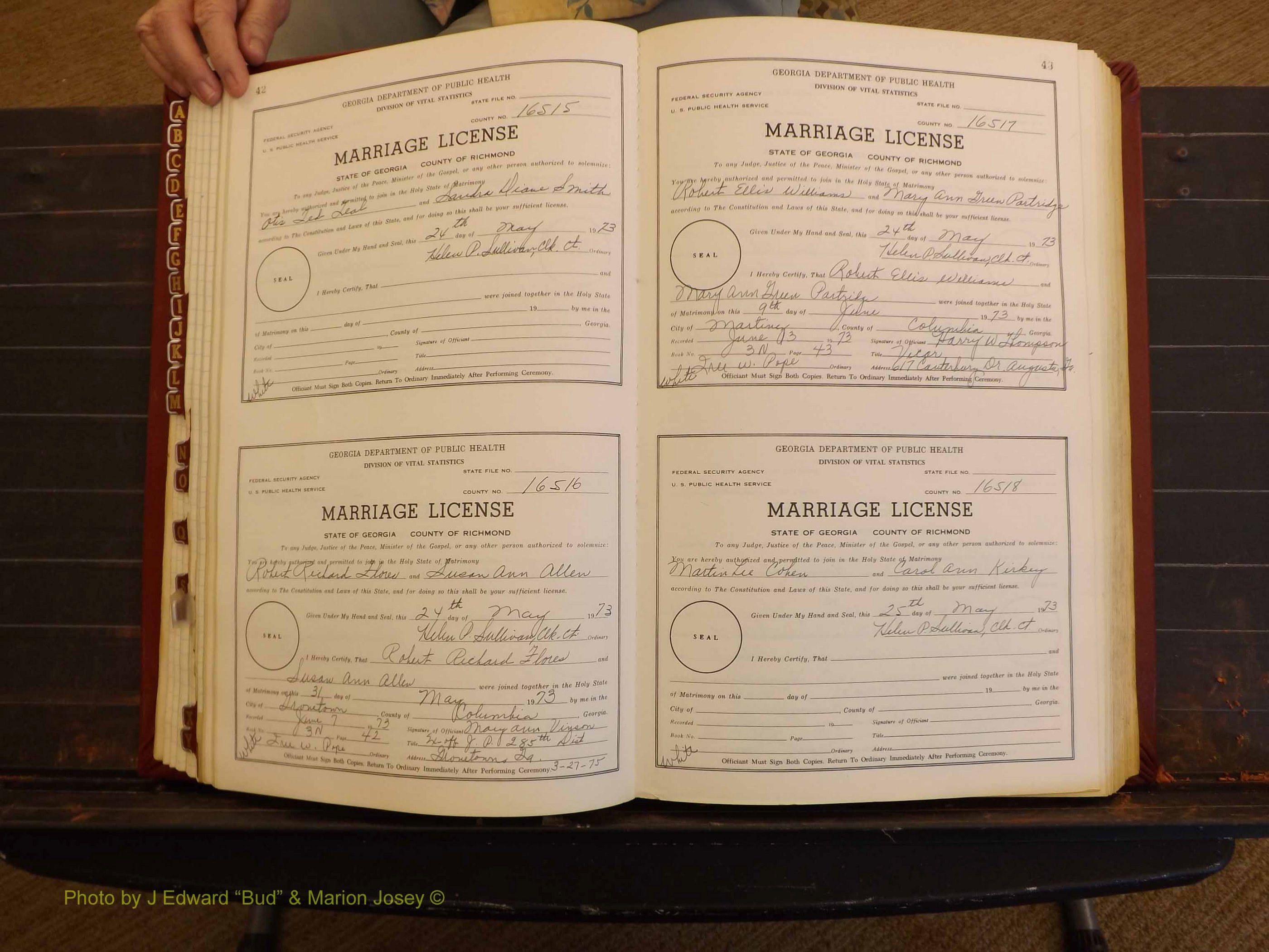 Richmond Marriages, 3N, 1973-1974 P 042-043.JPG