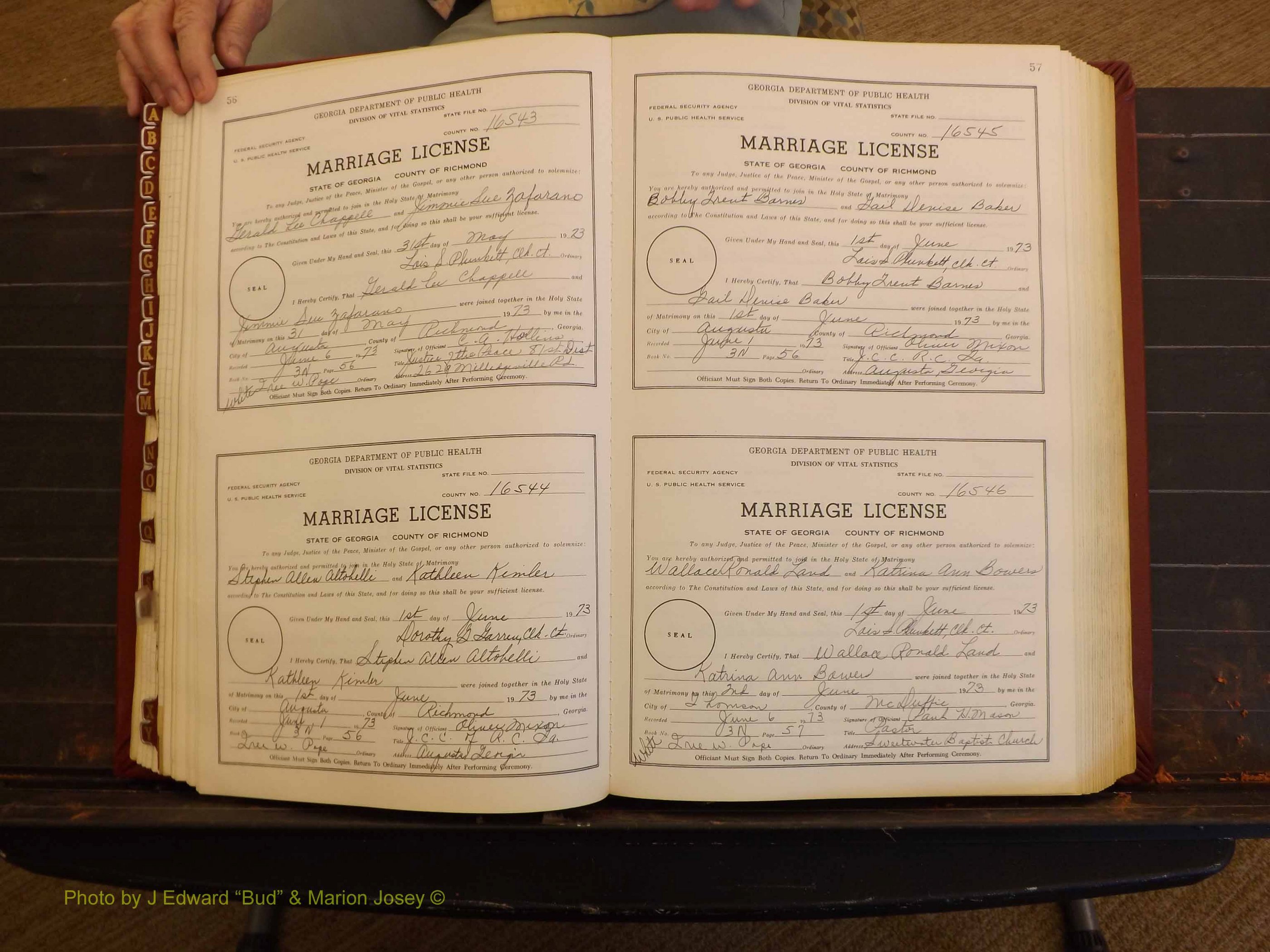 Richmond Marriages, 3N, 1973-1974 P 056-057.JPG