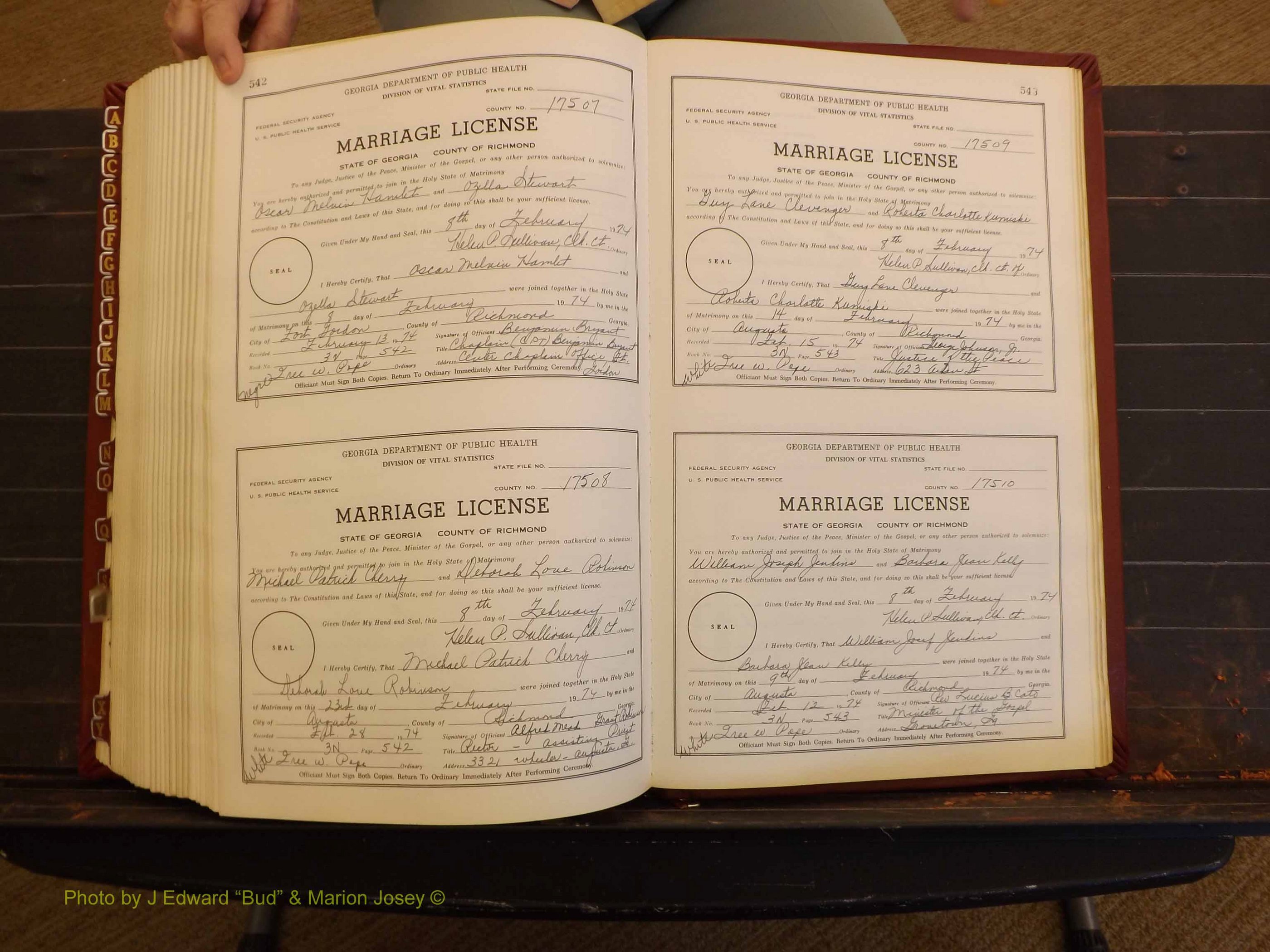 Richmond Marriages, 3N, 1973-1974 P 542-543.JPG