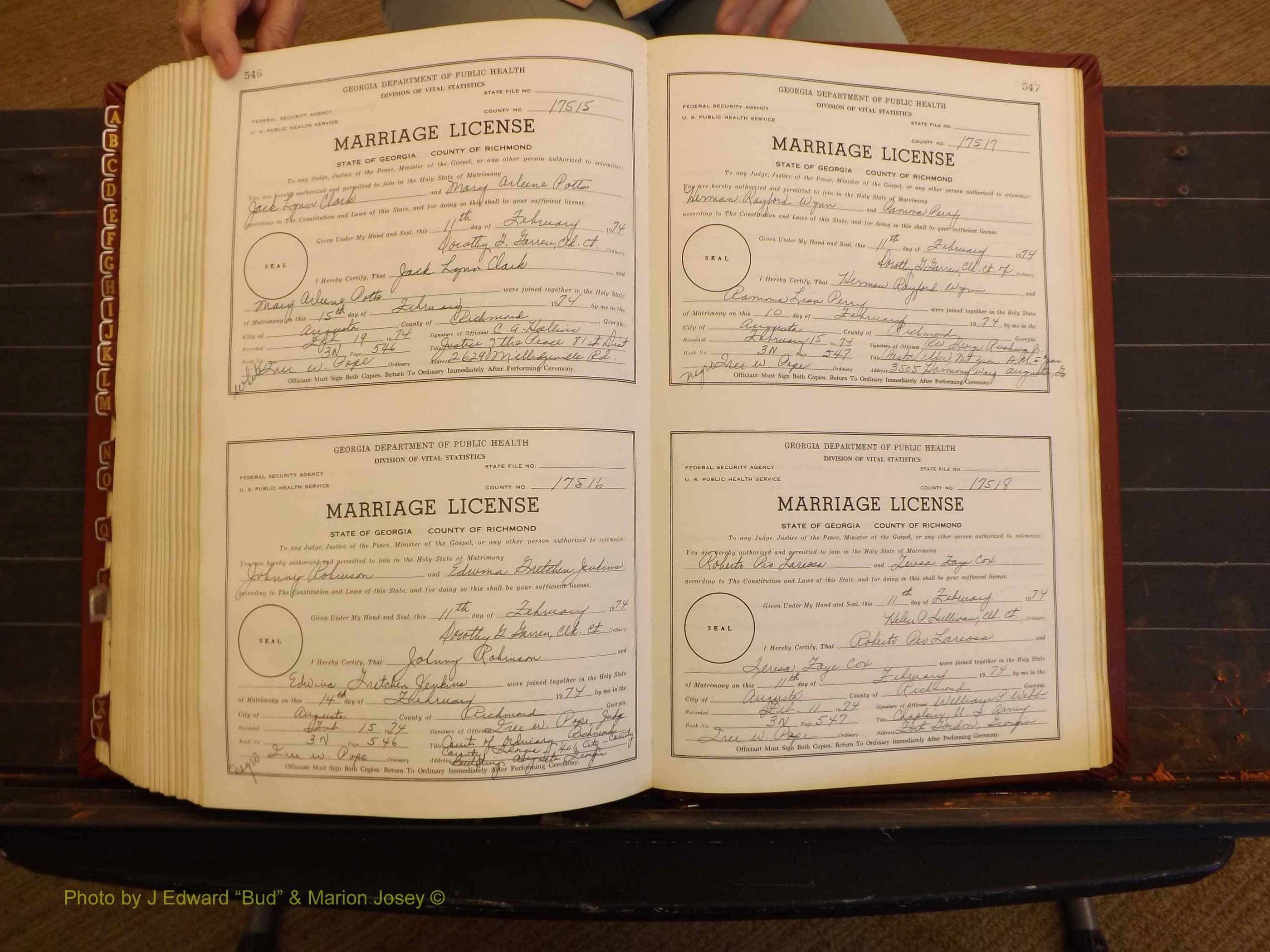 Richmond Marriages, 3N, 1973-1974 P 546-547.JPG