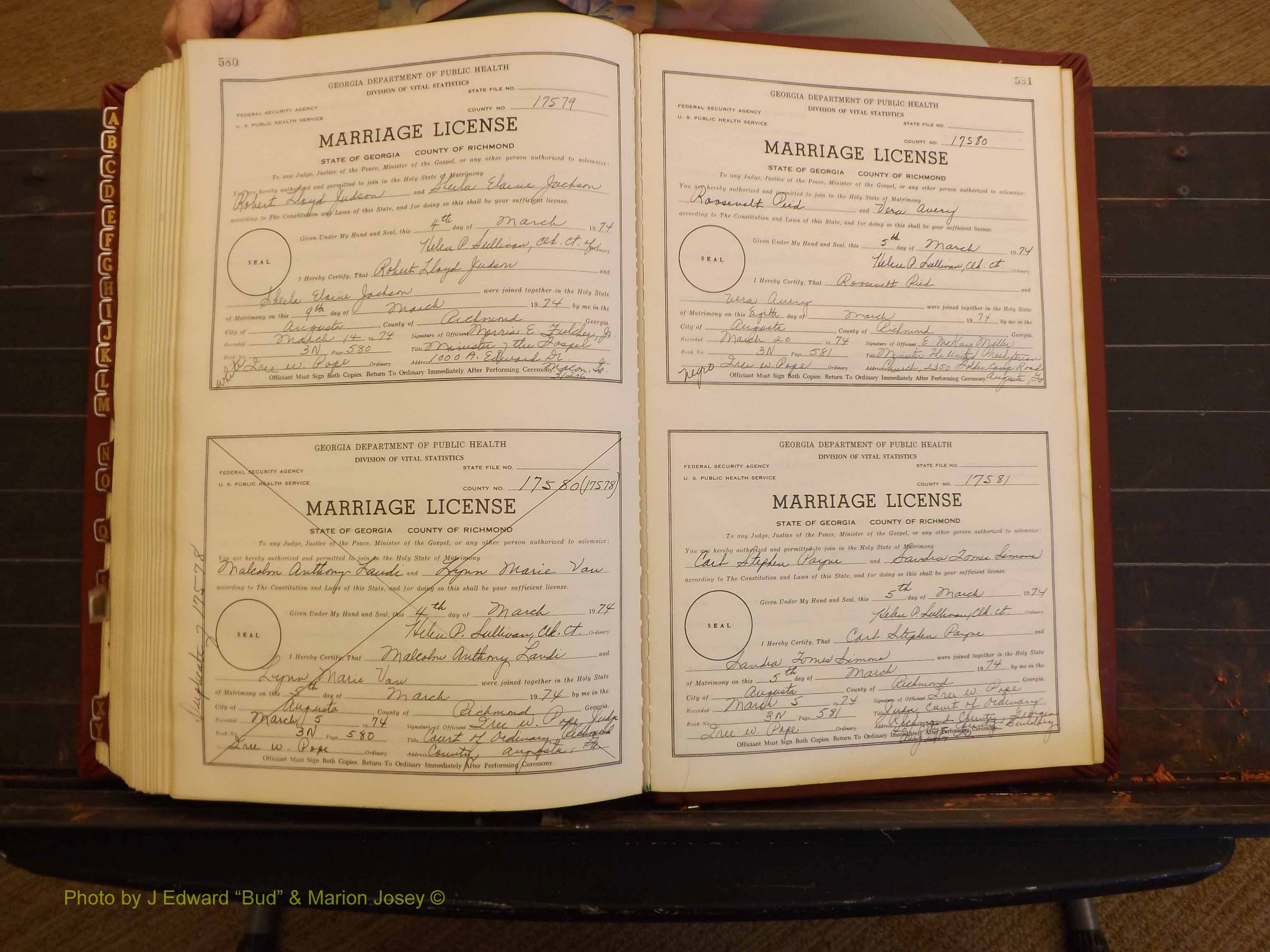 Richmond Marriages, 3N, 1973-1974 P 580-581.JPG