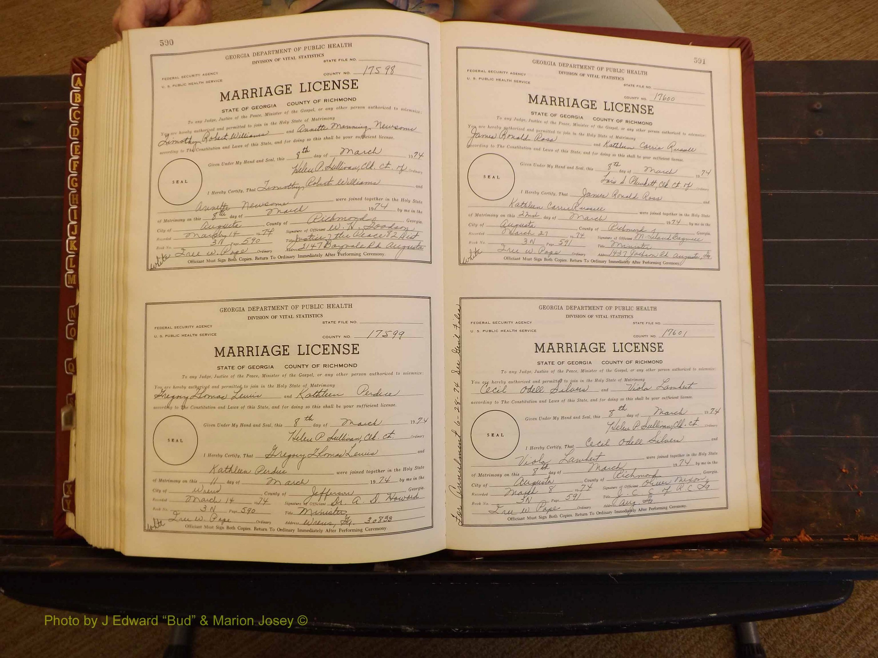 Richmond Marriages, 3N, 1973-1974 P 590-591.JPG