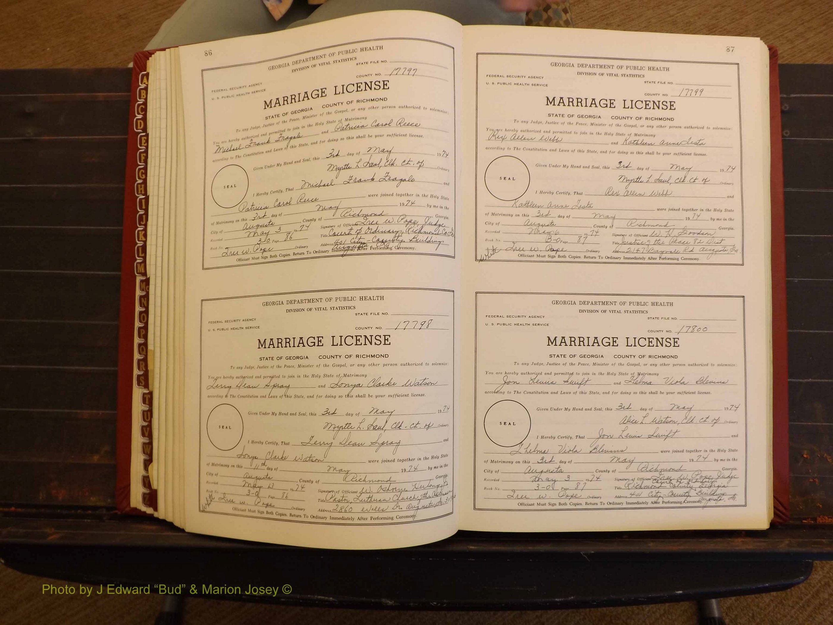 Richmond Marriages, 3O, 1974-1975 P 086-087.JPG
