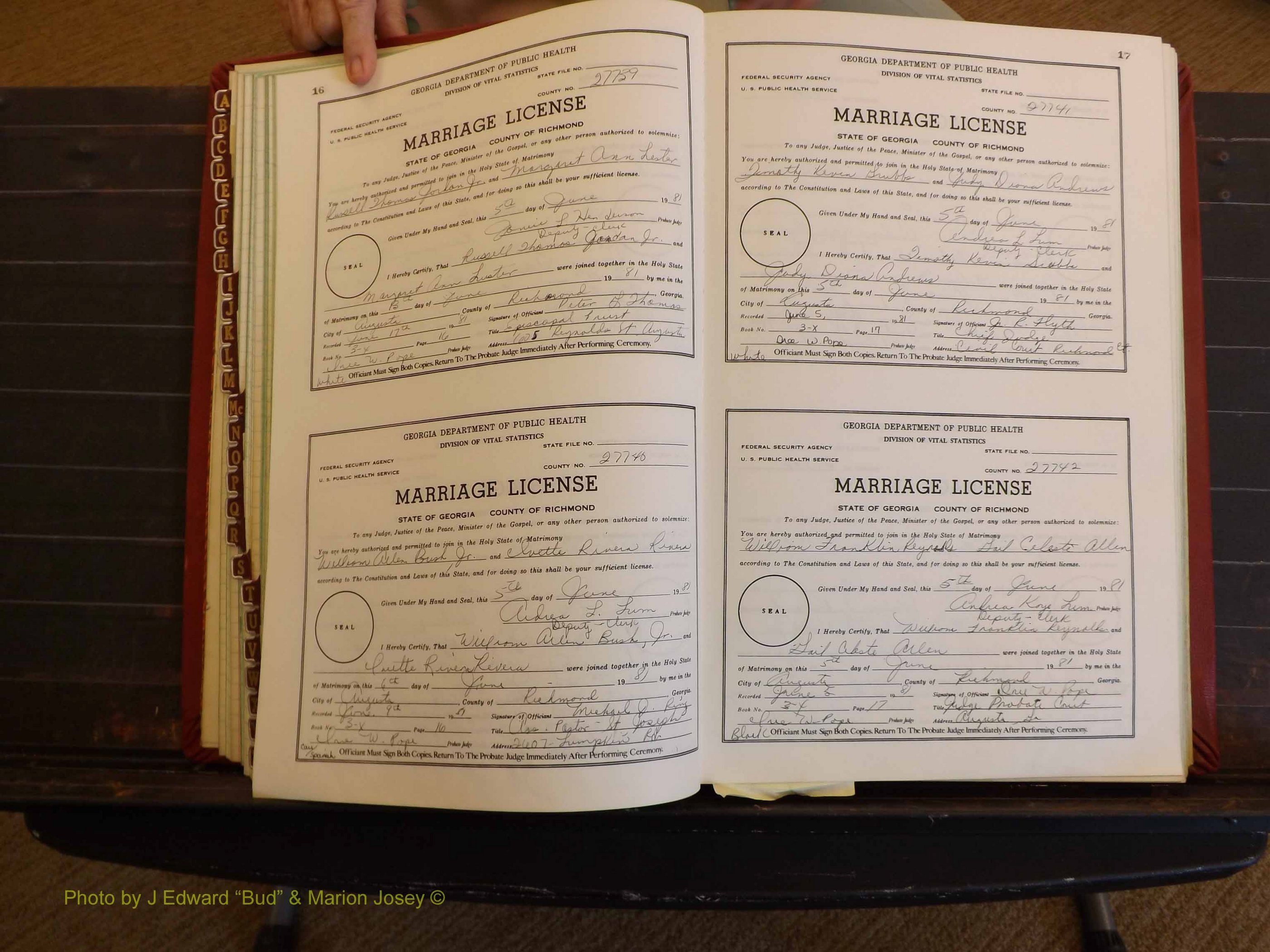 Richmond Marriages, 3X, 1981-1982 P 016-017.JPG