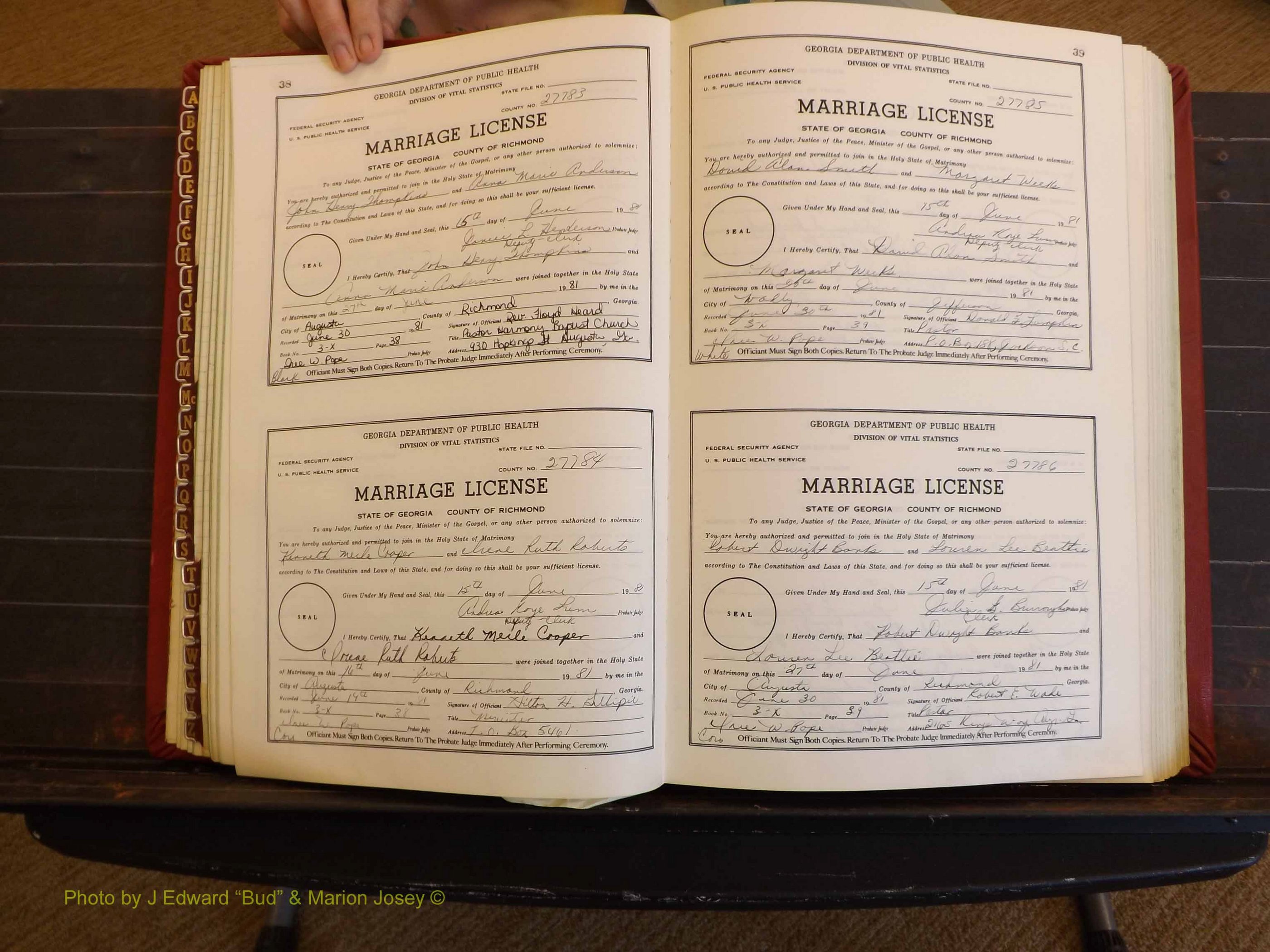 Richmond Marriages, 3X, 1981-1982 P 038-039.JPG