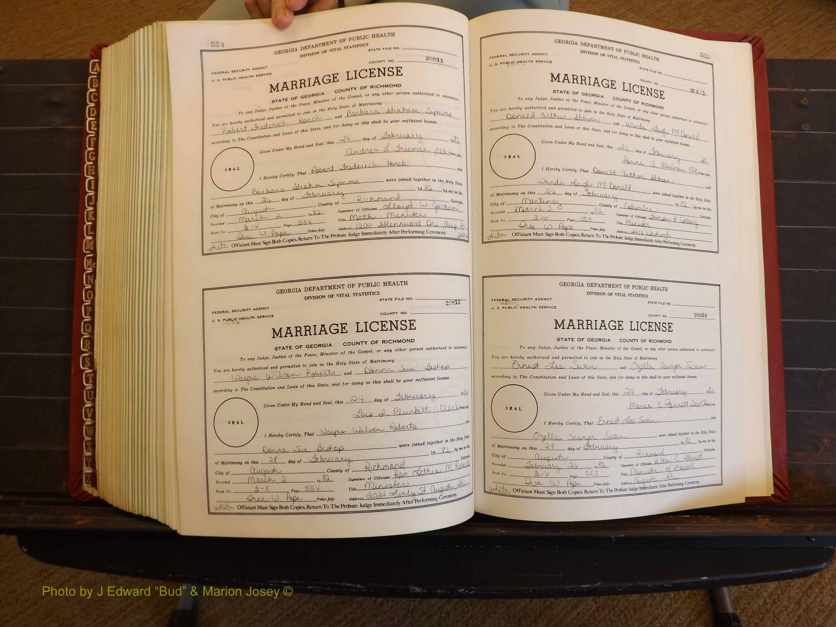 Richmond Marriages, 3X, 1981-1982 P 554-555.JPG
