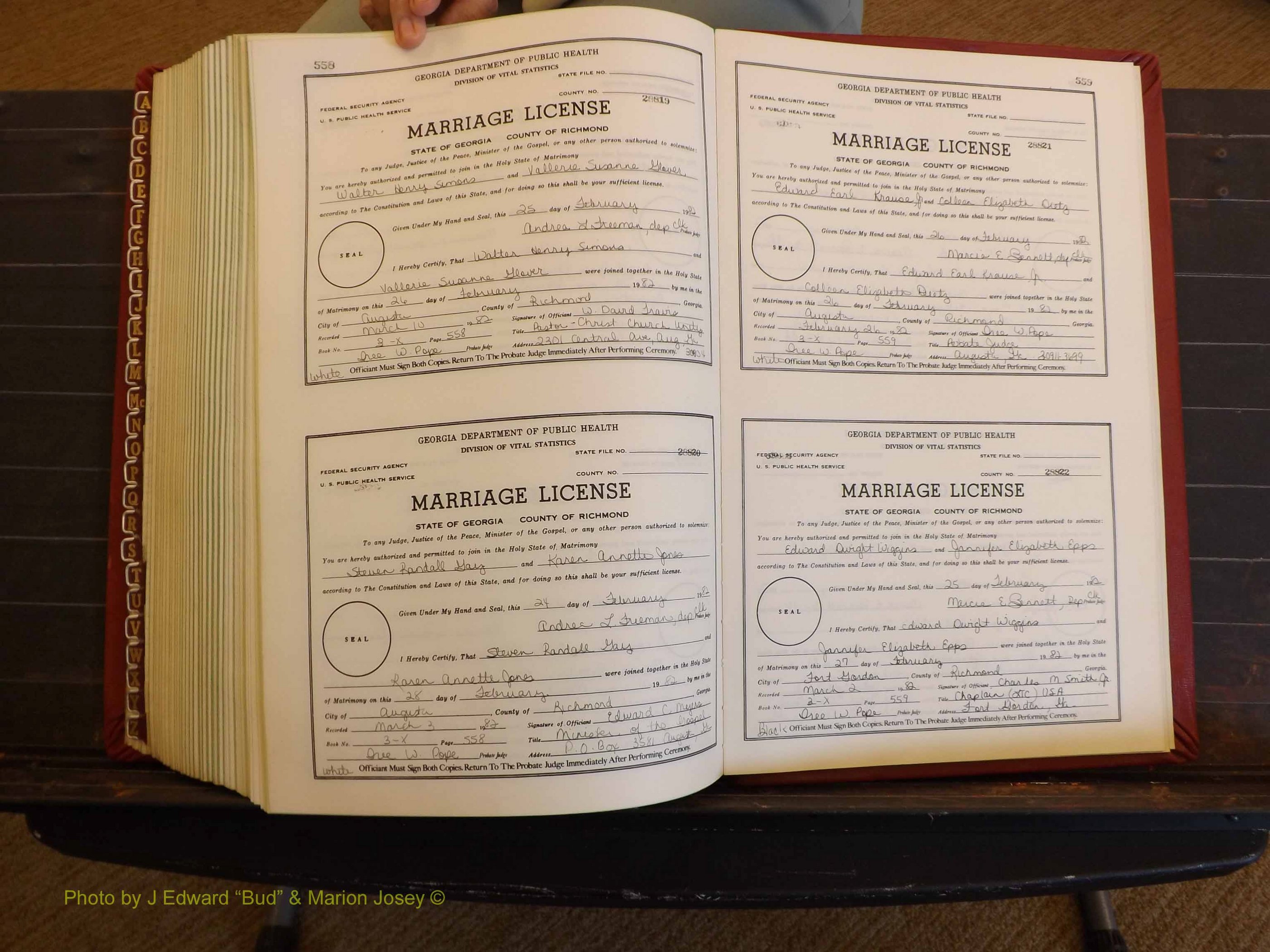 Richmond Marriages, 3X, 1981-1982 P 558-559.JPG
