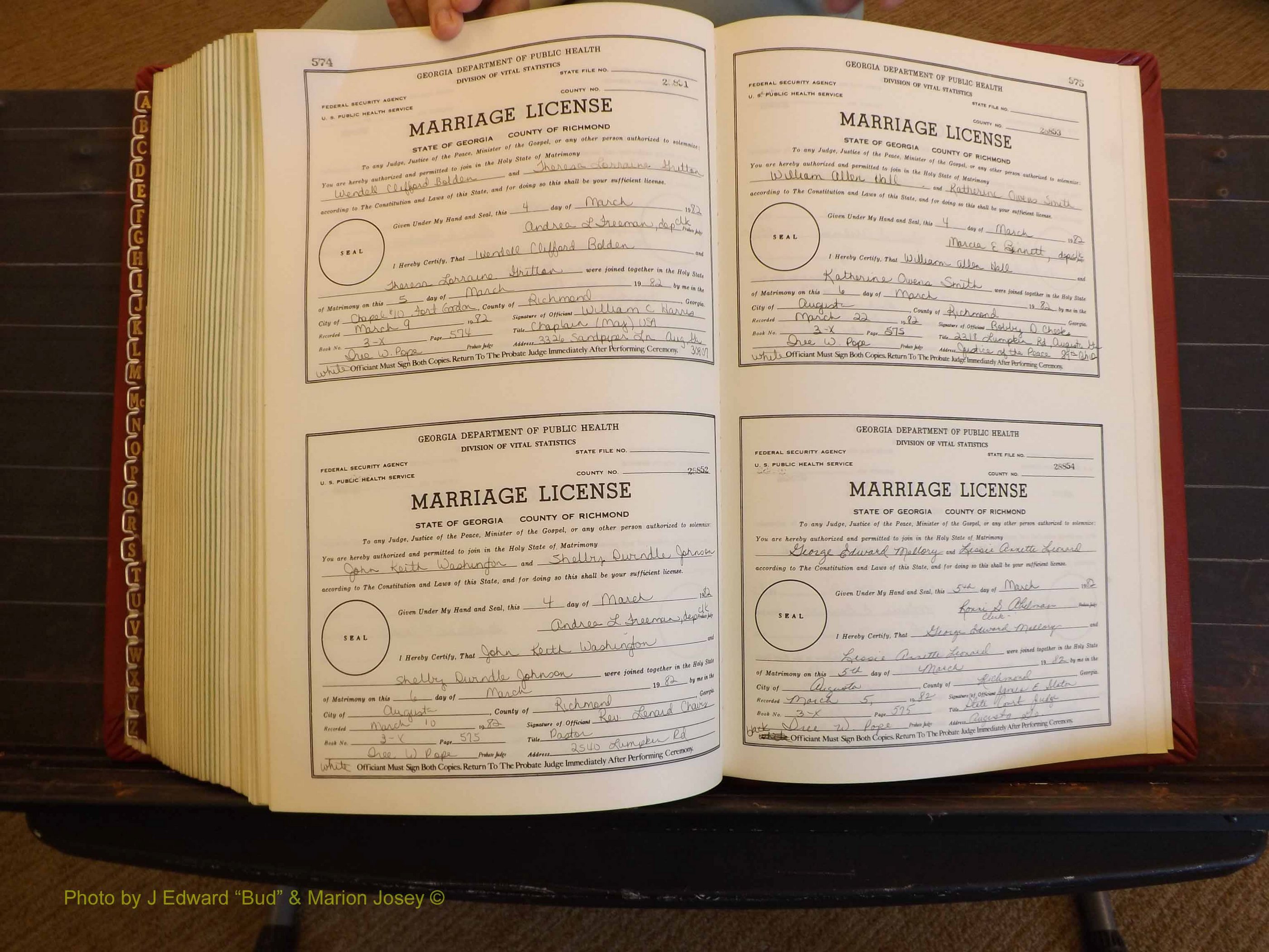 Richmond Marriages, 3X, 1981-1982 P 574-575.JPG