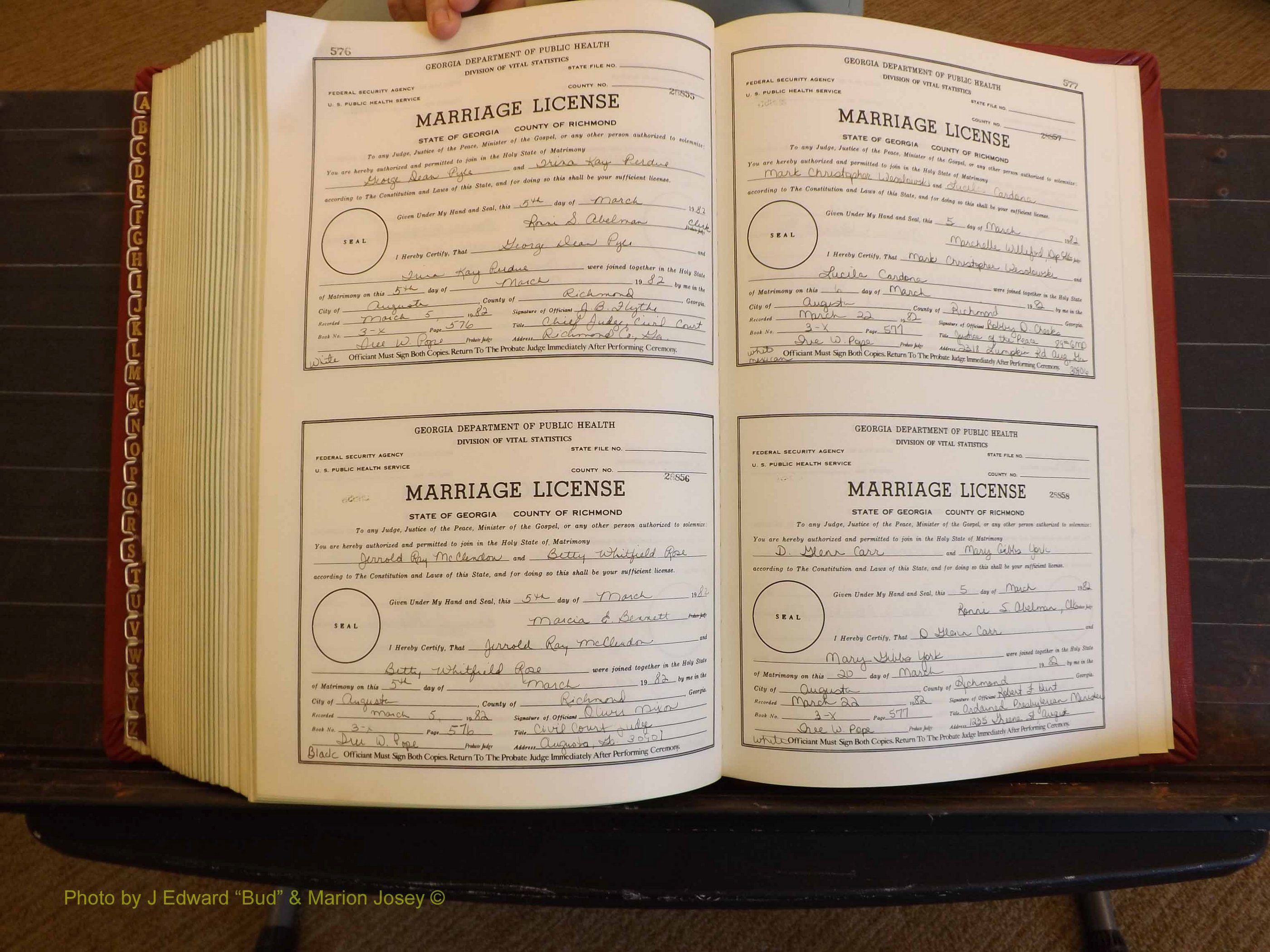 Richmond Marriages, 3X, 1981-1982 P 576-577.JPG