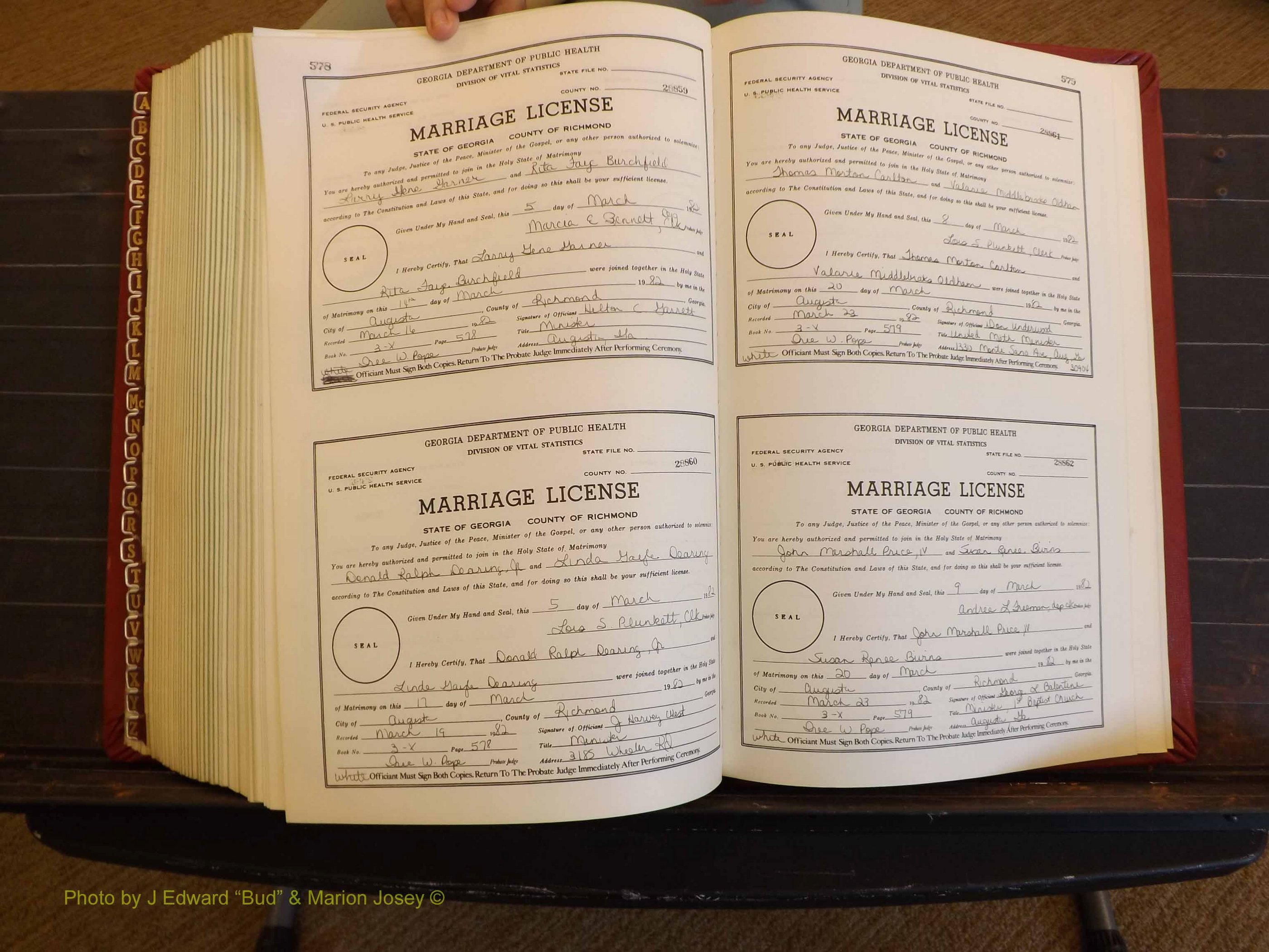 Richmond Marriages, 3X, 1981-1982 P 578-579.JPG