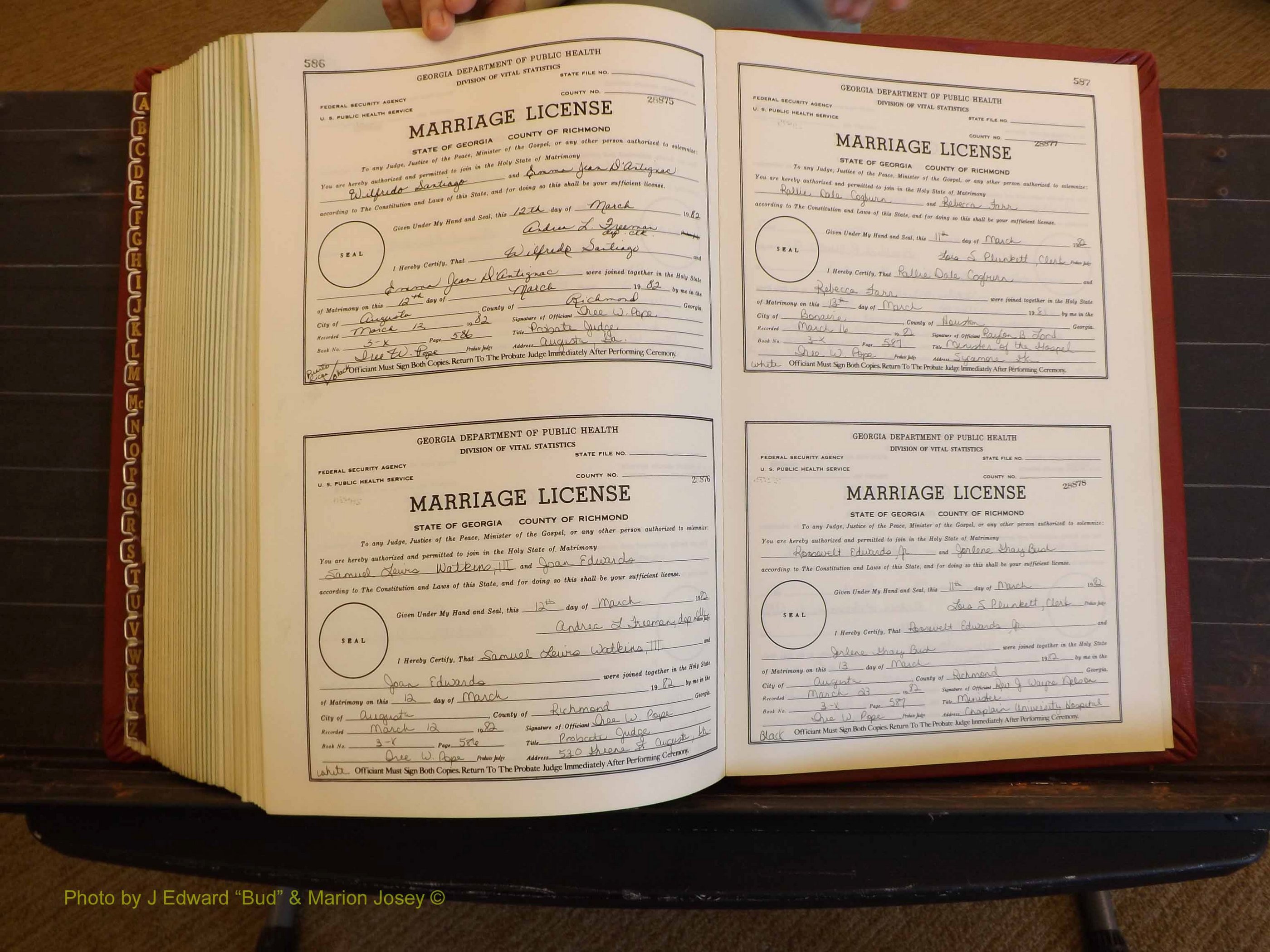 Richmond Marriages, 3X, 1981-1982 P 586-587.JPG