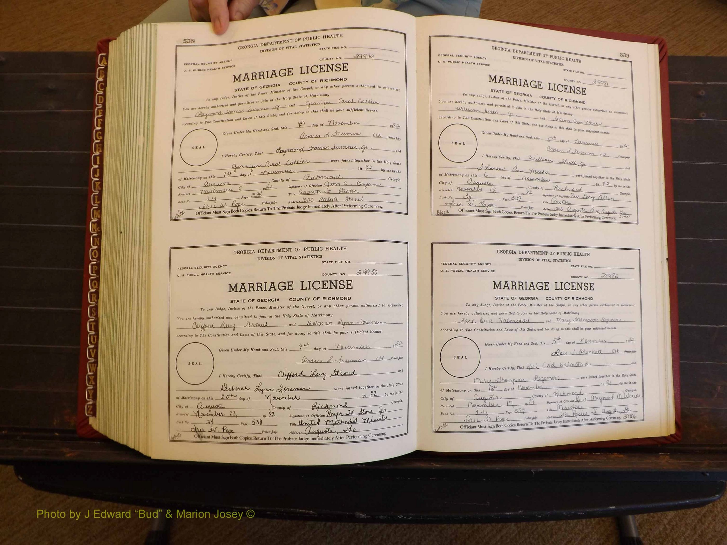 Richmond Marriages, 3Y, 1982-1982 P 538-539.JPG