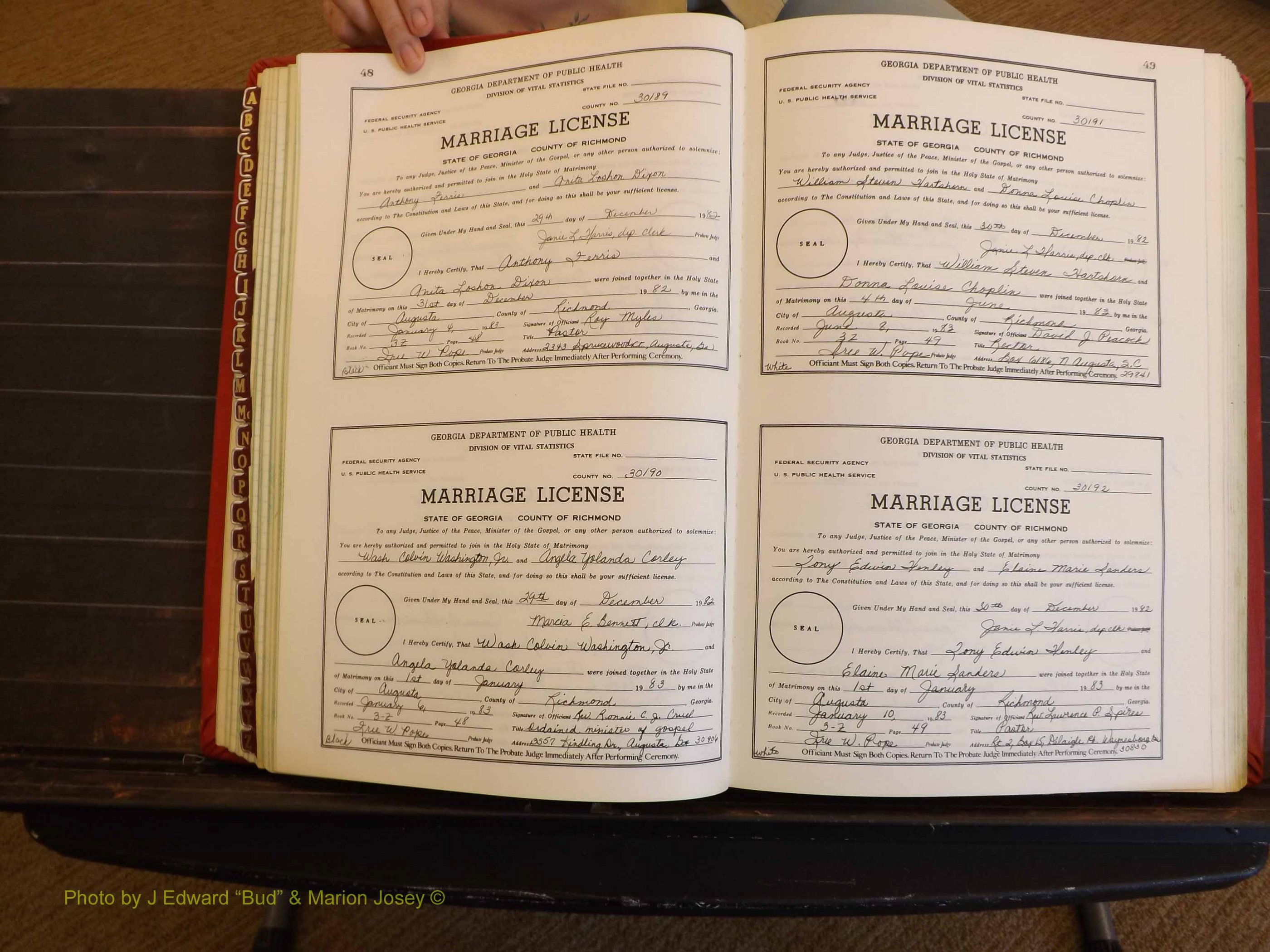 Richmond Marriages, 3Z, 1982-1983 P 048-049.JPG