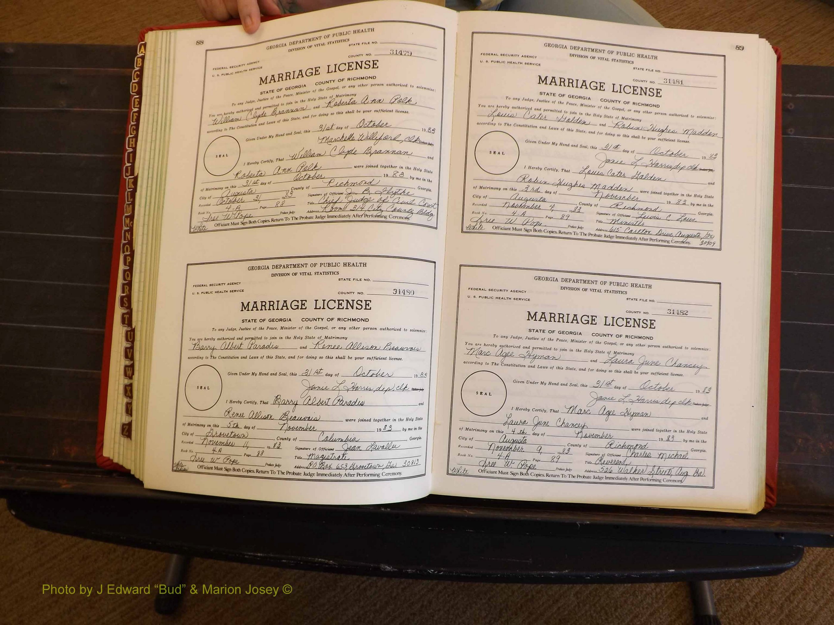 Richmond Marriages, 4A, 1983-1984 P 088-089.JPG