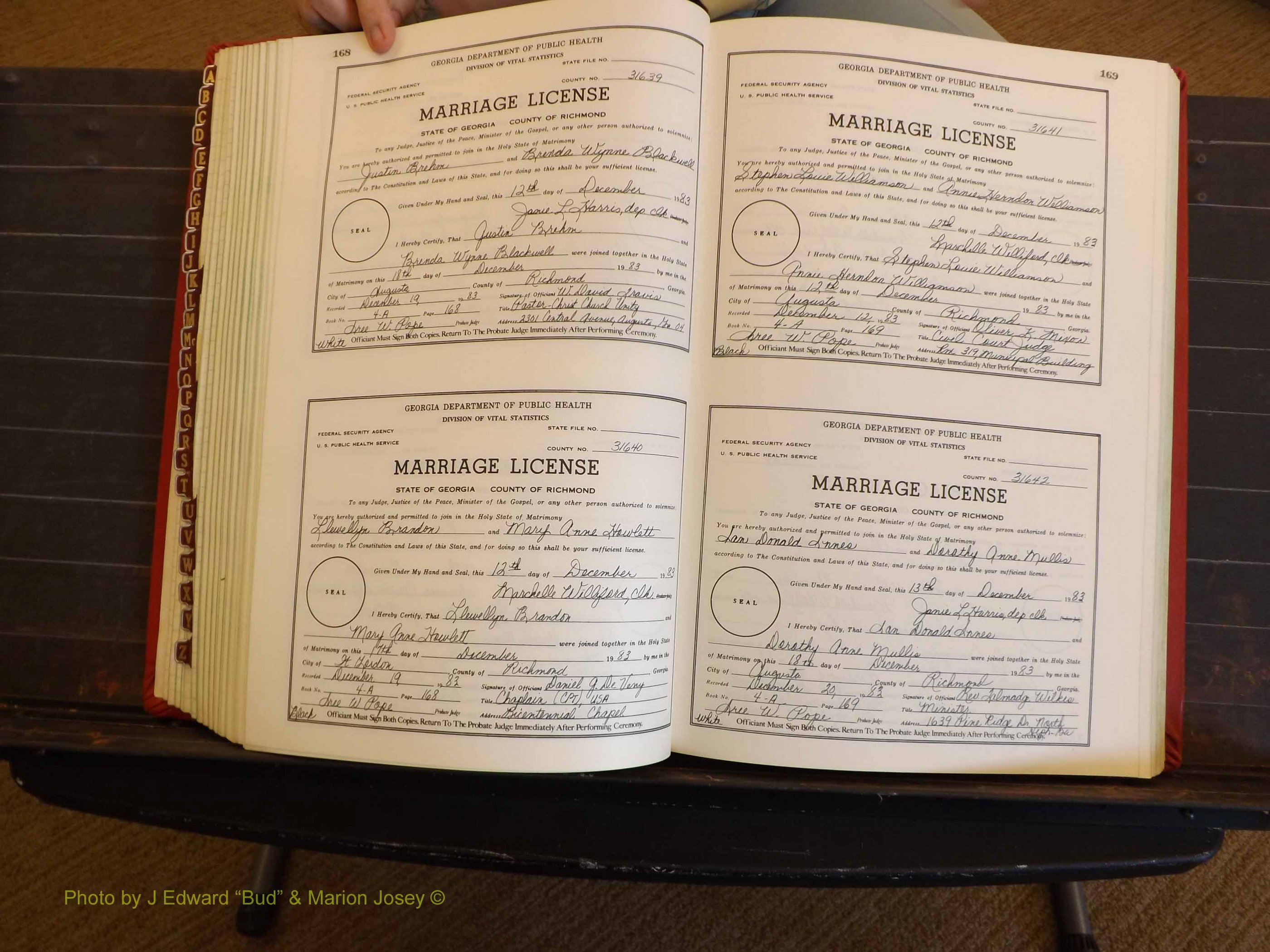 Richmond Marriages, 4A, 1983-1984 P 168-169.JPG