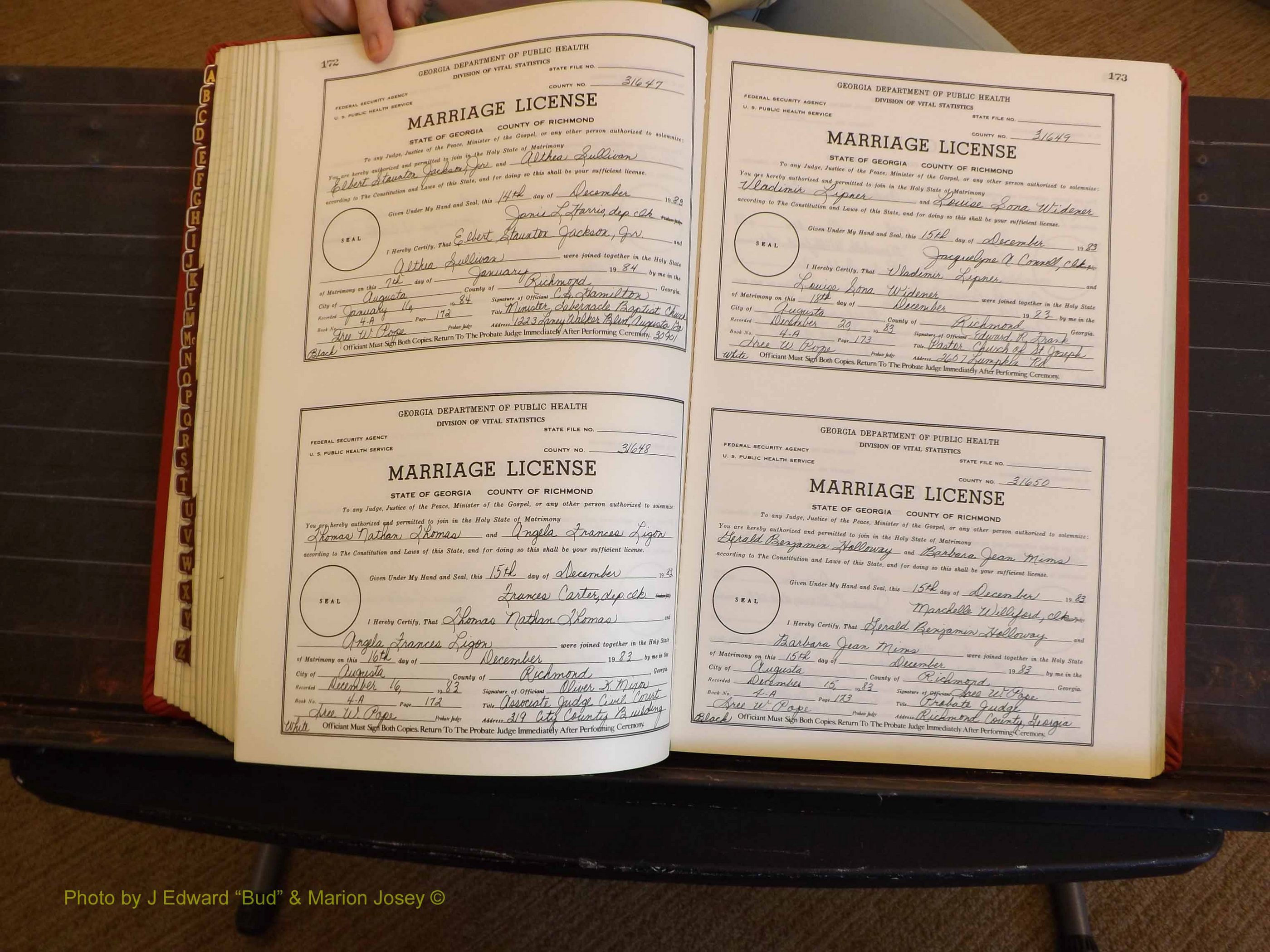 Richmond Marriages, 4A, 1983-1984 P 172-173.JPG